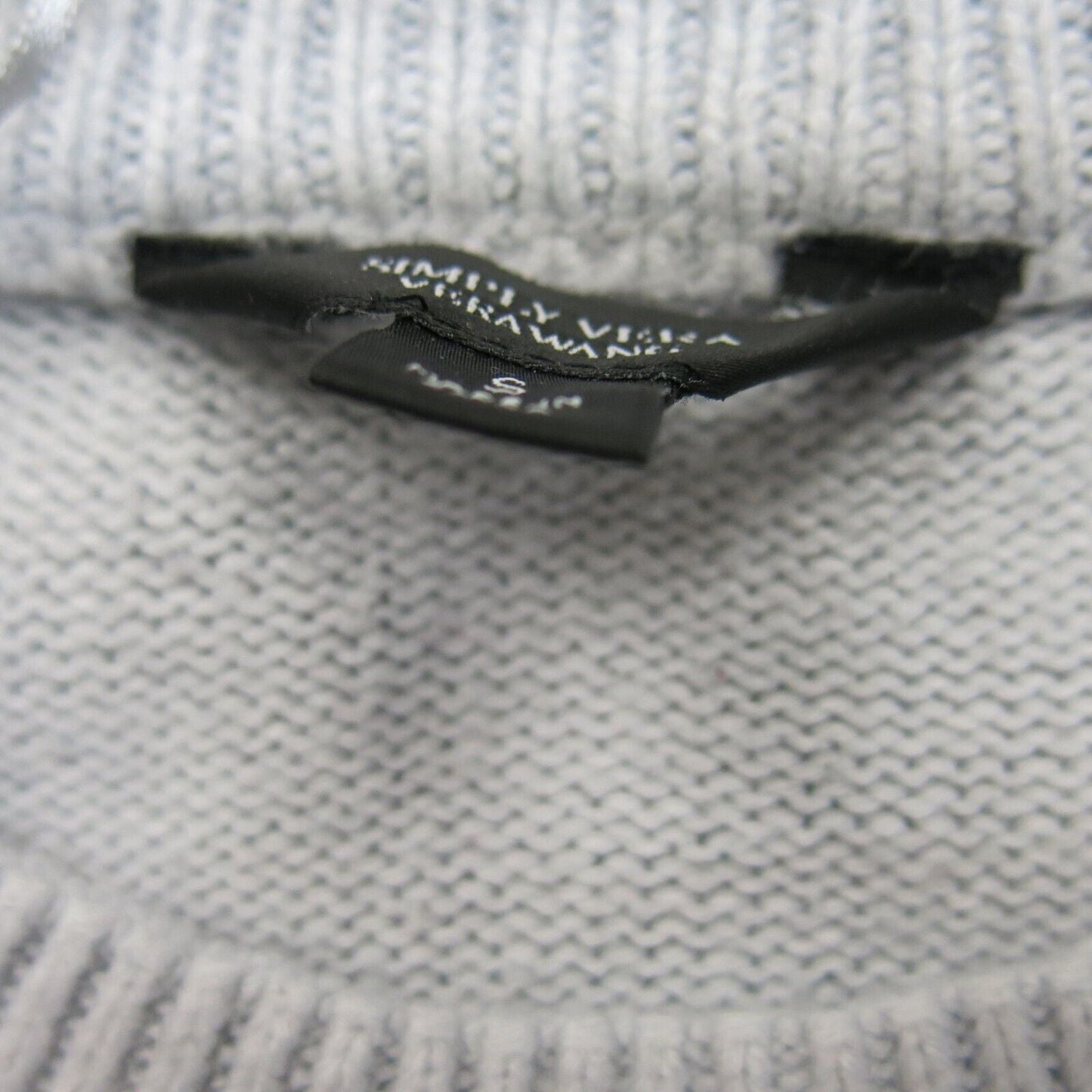 Simply Vera Vera Wang Womens Pullover Sweater Crew Neck White Blue Size Small
