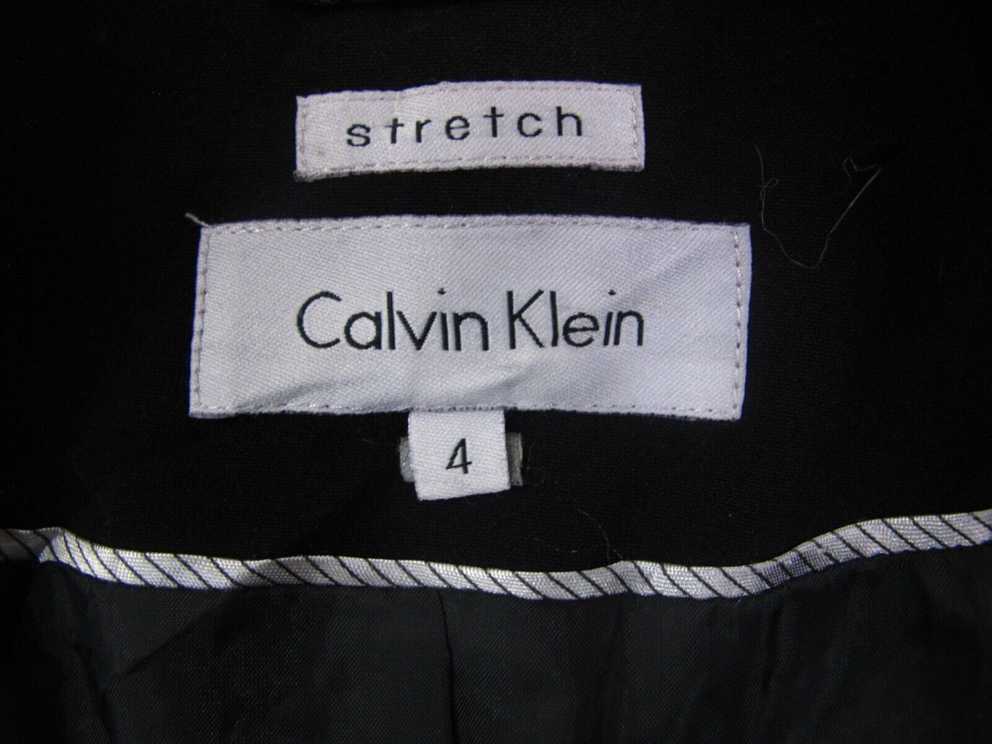 Calvin Klein Women Blazer Coat Long Sleeves Single Breasted Pockets Black Size 4