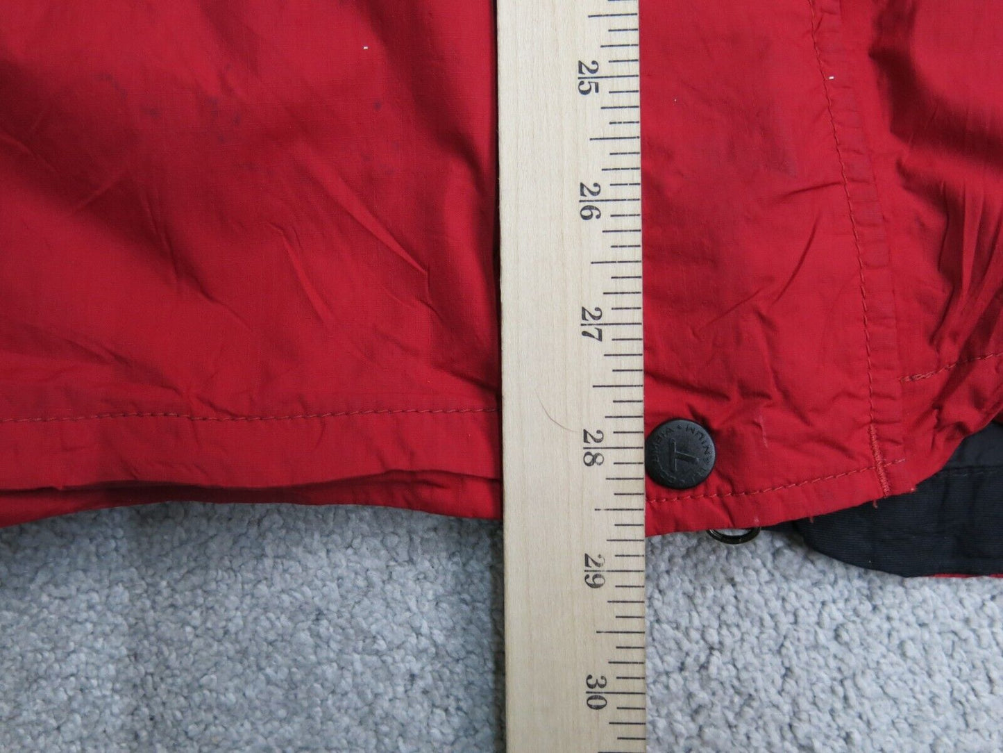 Columbia Mens Windbreaker Hooded Jacket Long Sleeves Pockets Red Size Medium