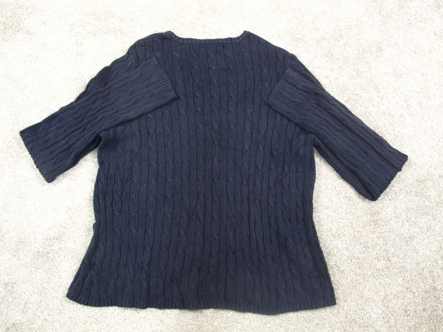 St Johns Bay Womens Pullover Sweater Crew Neck Long Sleeves Blue Size Large