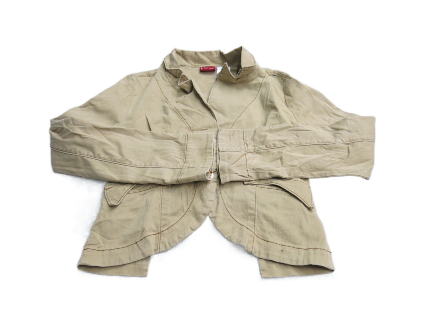 Levis Womens Blazer Coat Single Breasted Stretch Long Sleeves Khaki Size Medium