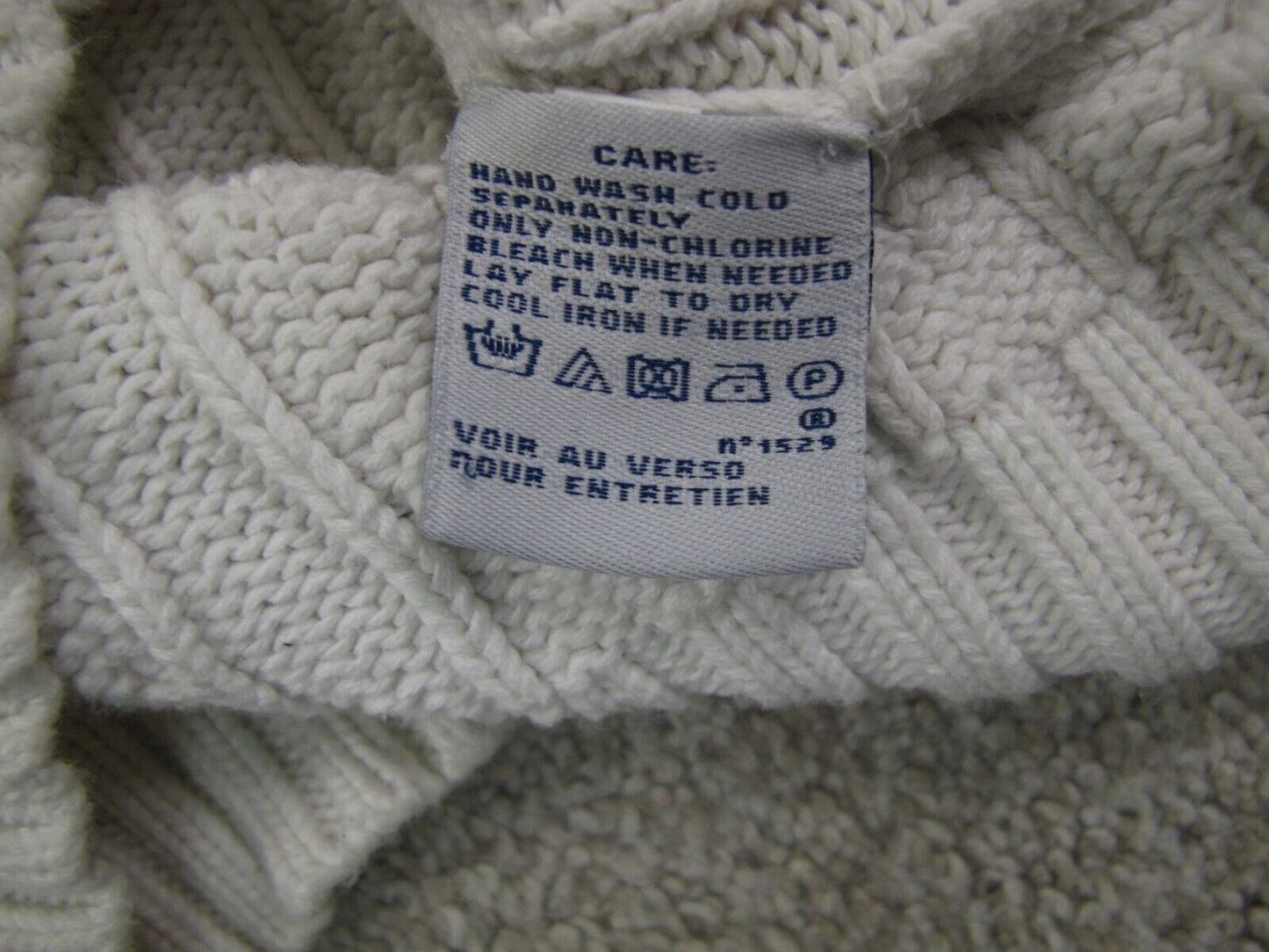 Ralph Lauren Womens Pullover Knitted Sweater Long Sleeves White Size Large