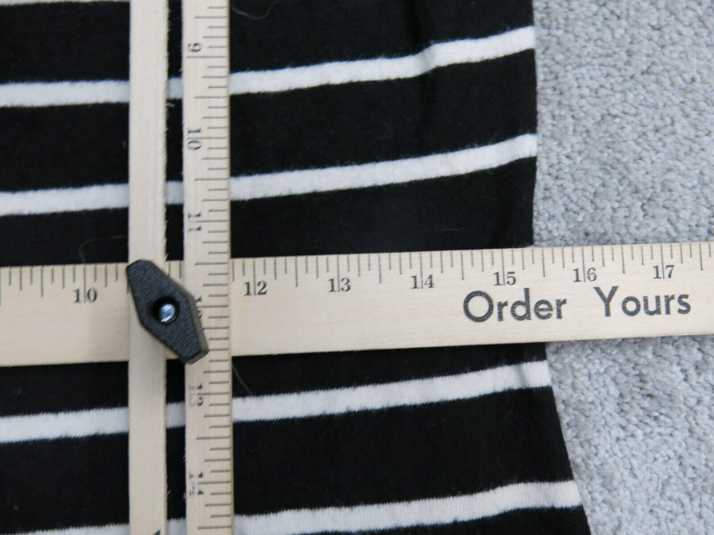 White House Black Market Women Sweater Dress Boat Neck Striped Black White SZ M