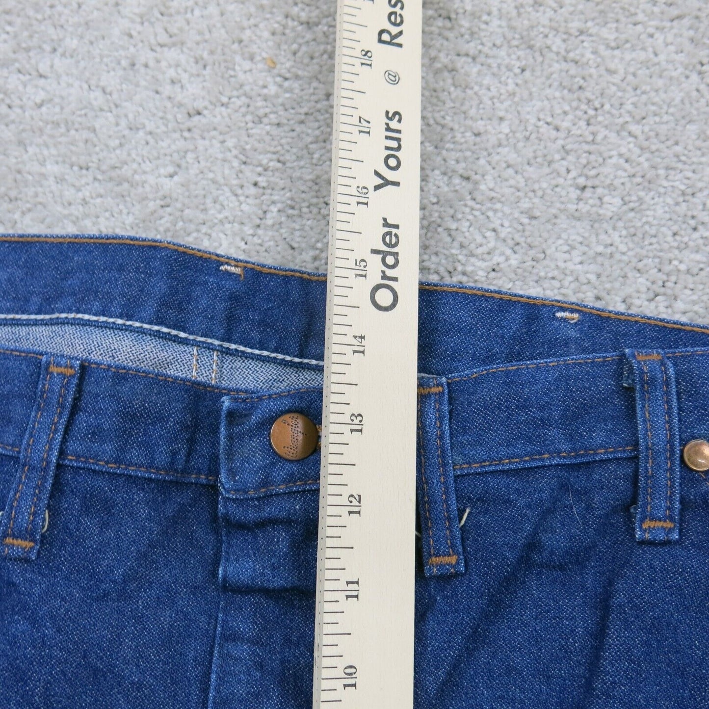 Wrangler Mens Jeans Straight Leg Denim High Rise Five Pockets Blue Size W44XL34