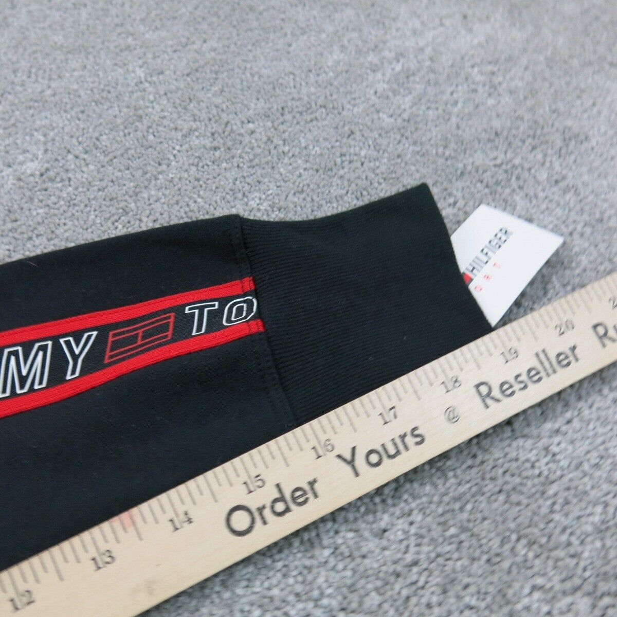 NWT Tommy Hilfiger Womens Sports Hoodie Sweatshirt Long Sleeve Black Size Large