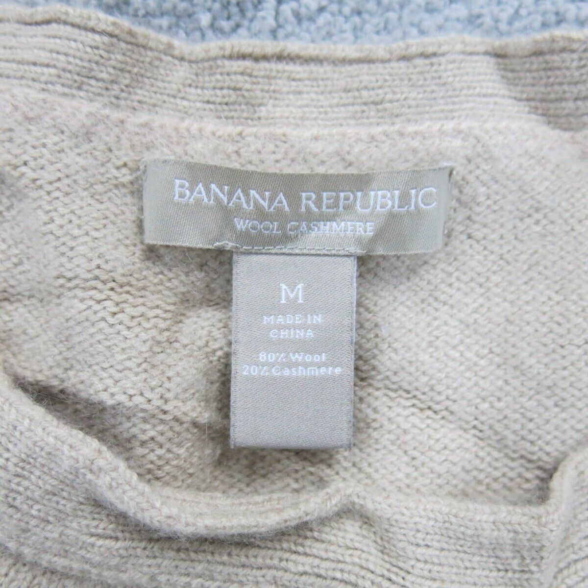 Banana Republic Women Pullover Sweater Round Neck Long Sleeve Ivory Black Size M