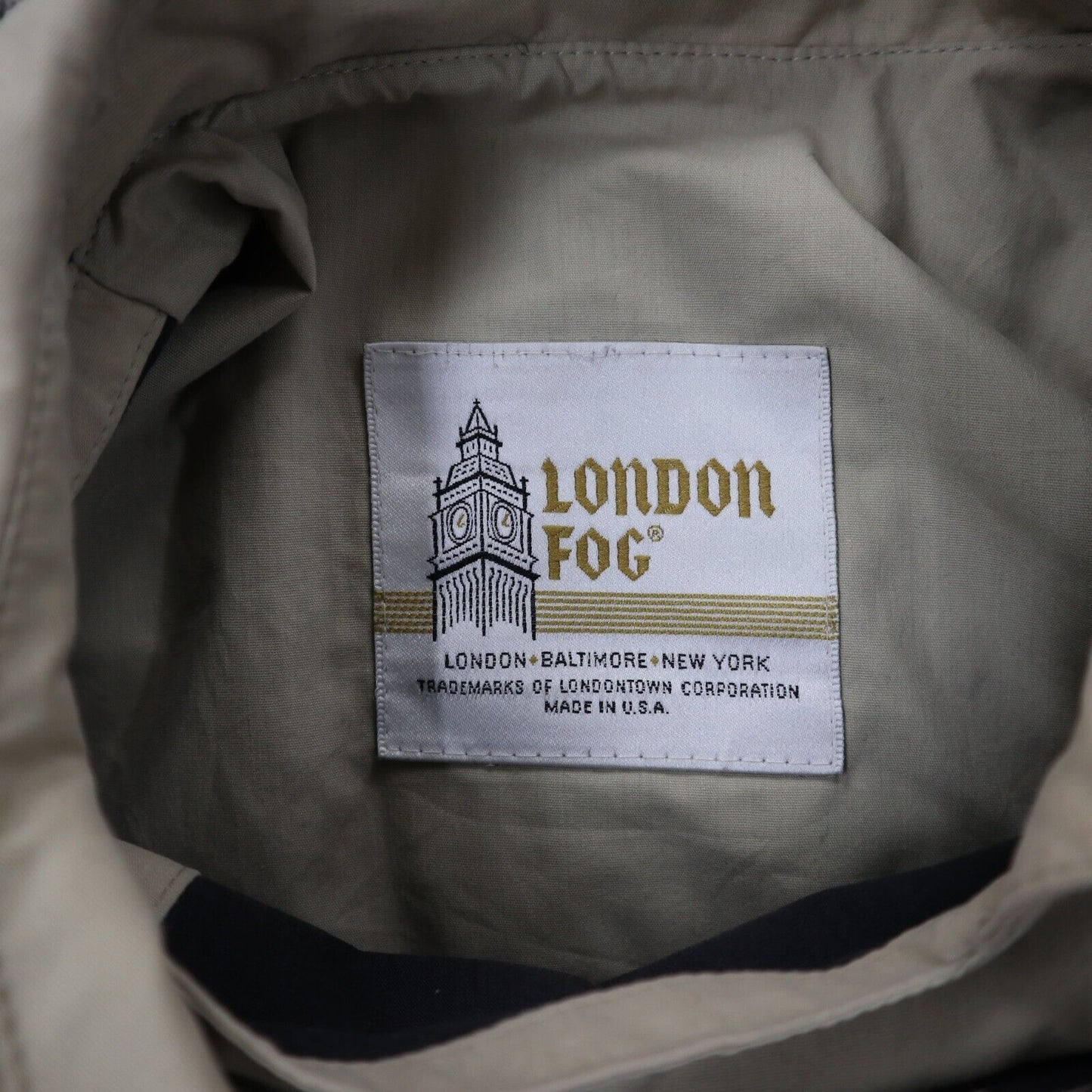 London Fog Womens Pea Coat Double Breasted Long Sleeve Pockets Beige Size 16 Reg