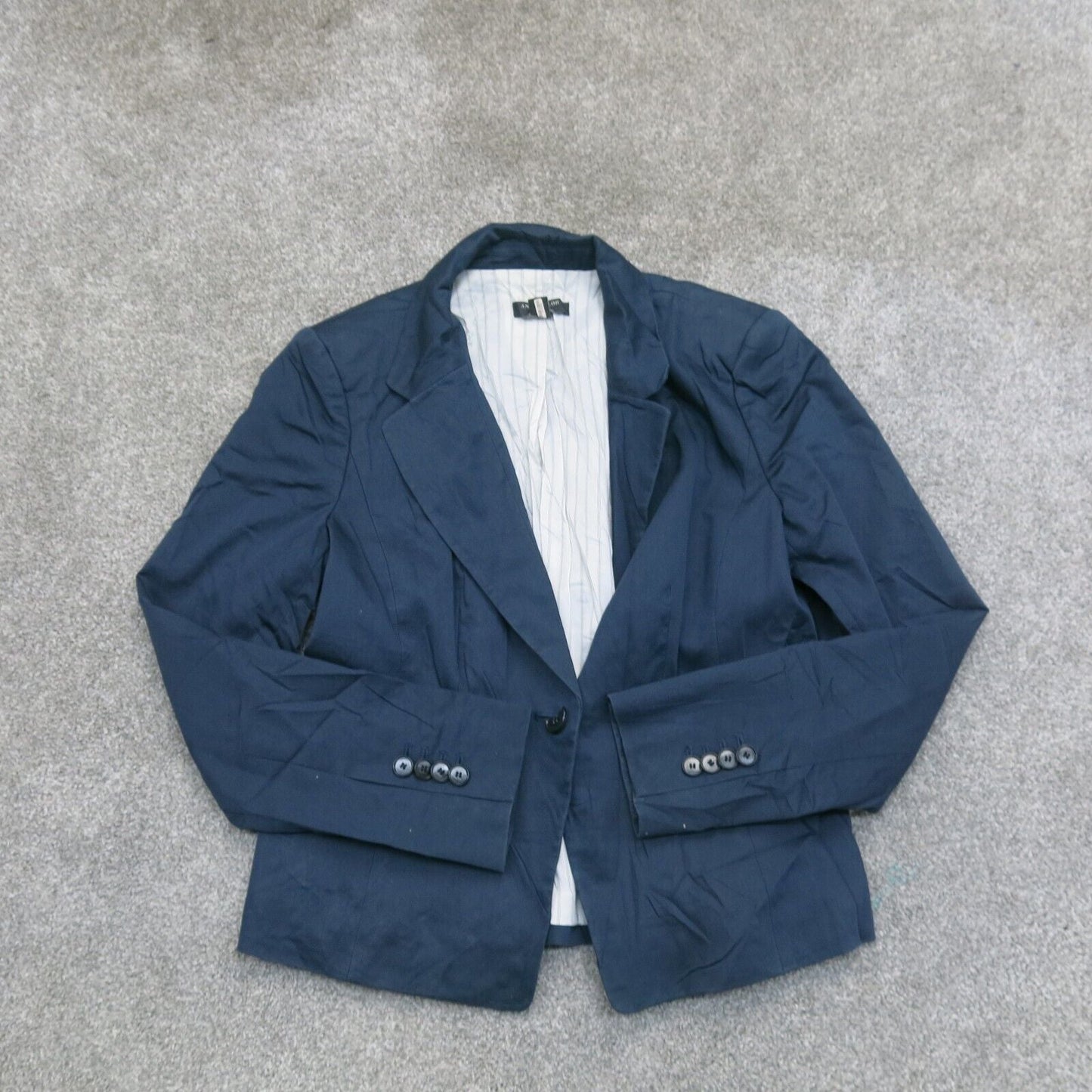 Ann Taylor Womens Blazer Coat Single Breasted Long Sleeves Blue Size 0 Regular