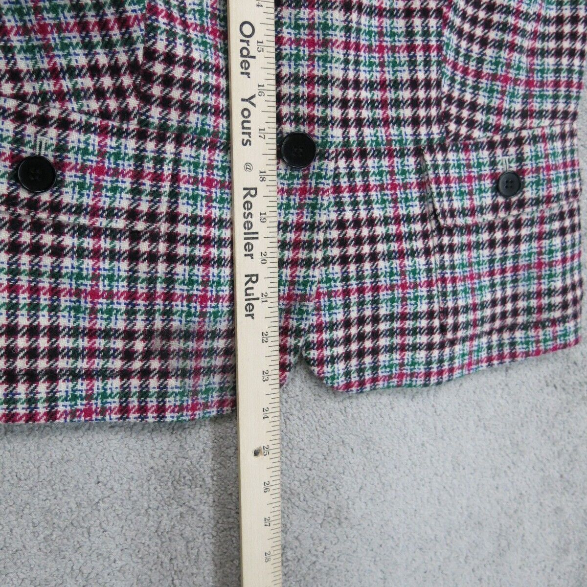 Talbots Women Tweed Coat Jacket Front Button Long Sleeve White Red Size 12