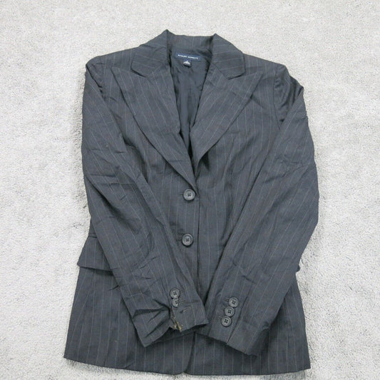 Banana Republic Womens Blazer Coat Single Breasted Long Sleeve Pocket Black SZ 4