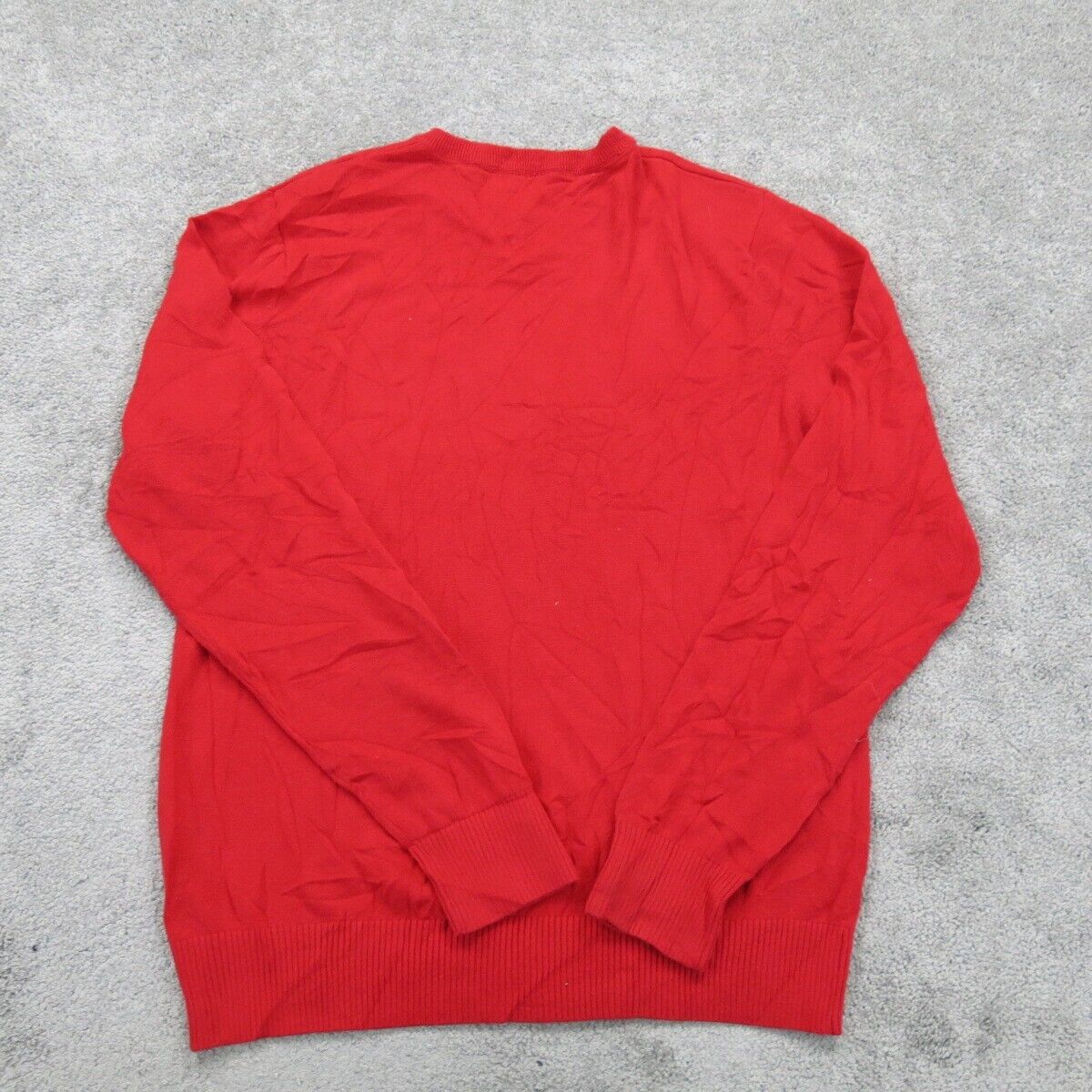 Tommy Hilfiger Mens Pullover Sweater Knitted V-Neck Long Sleeves Red Size Medium