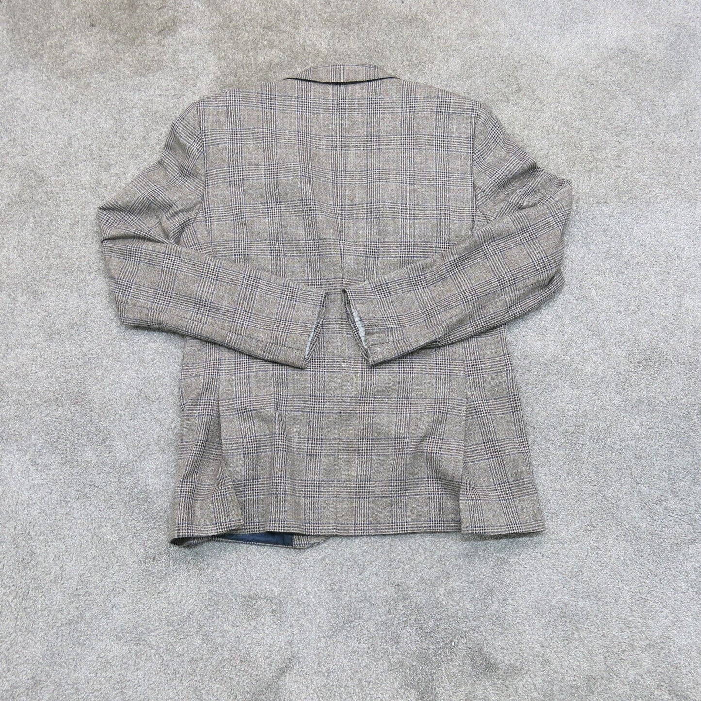 Zara Mens Blazer Coat Single Breasted Long Sleeves Pockets Beige Size US 42