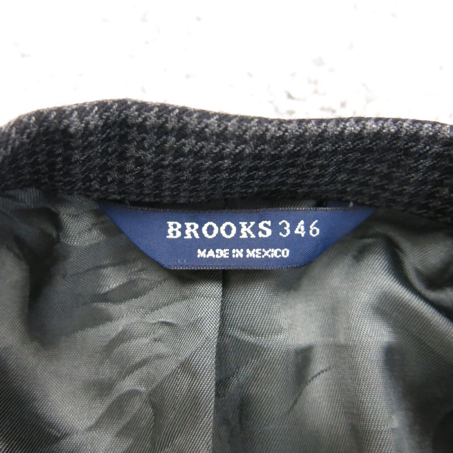 Brooks Mens Blazer Coat Single Breasted Pockets Long Sleeve Black Size 46