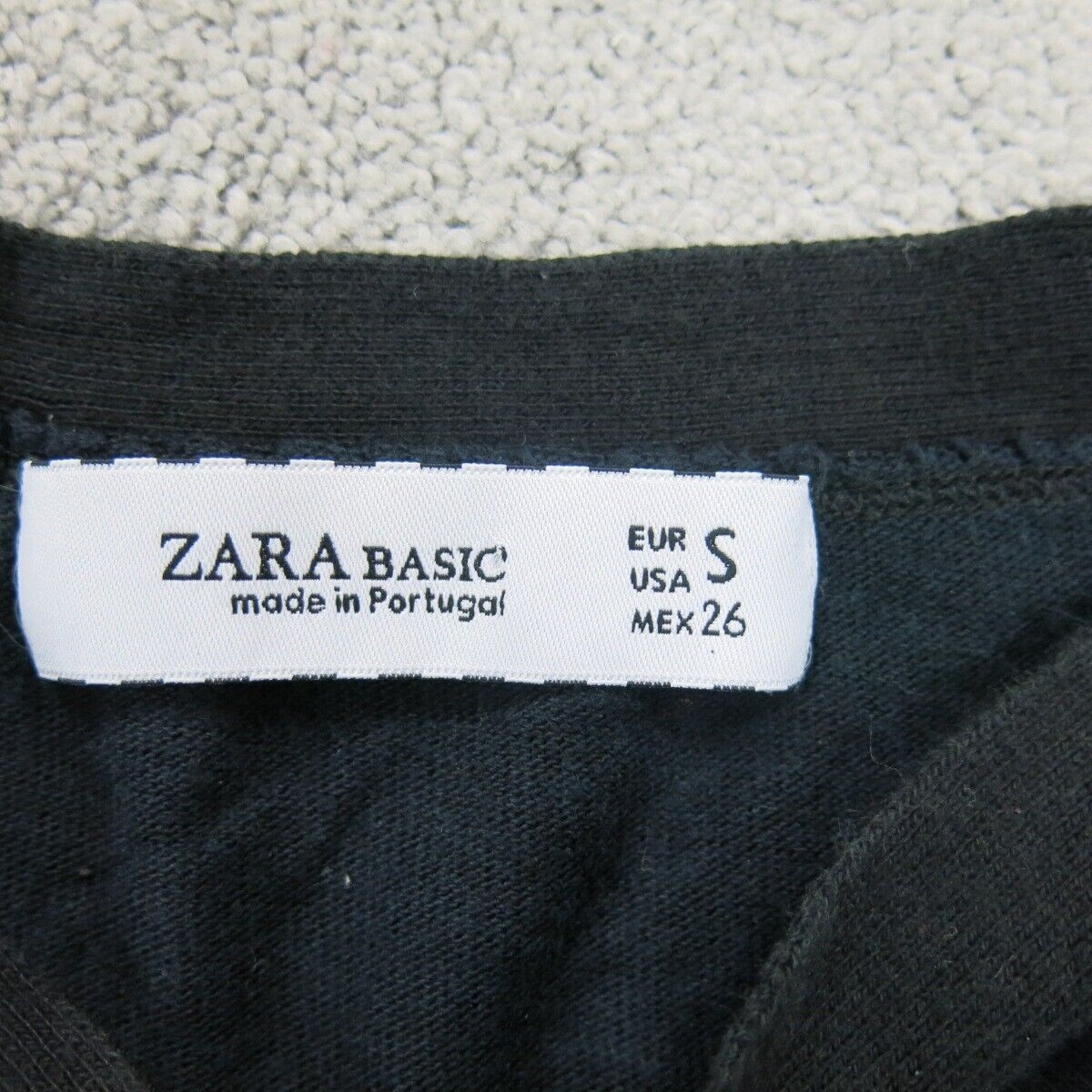 Zara Basic Womens Pullover Sweater Knitted Boat Neck Long Sleeves Black SZ Small