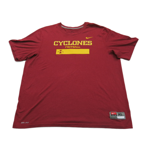 Nike Mens Dri Fit T Shirt Crew Neck Short Sleeve Cyclones Red Size X Large