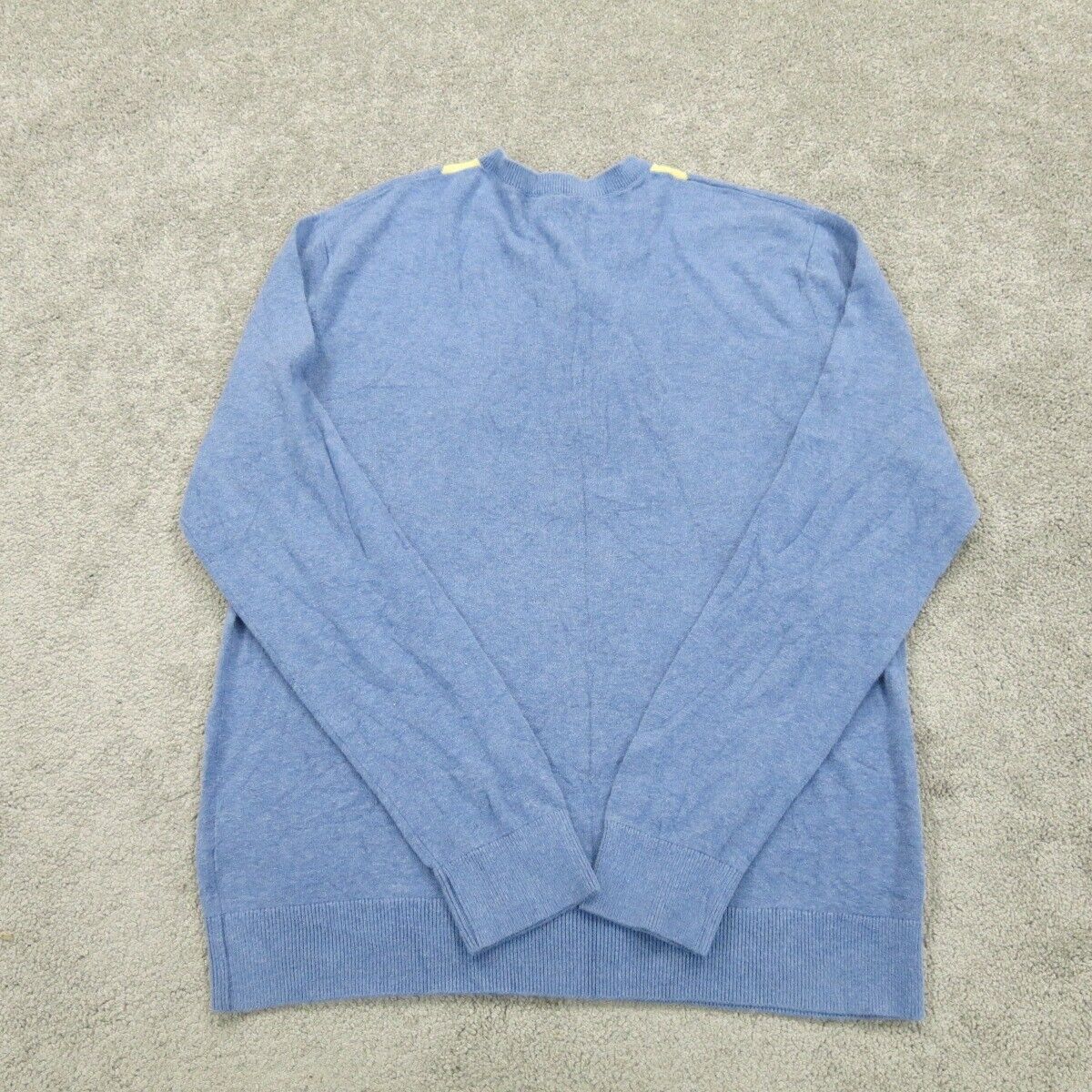 Banana Republic Men Pullover Sweater Knitted V Neck Long Sleeve Blue Size Medium