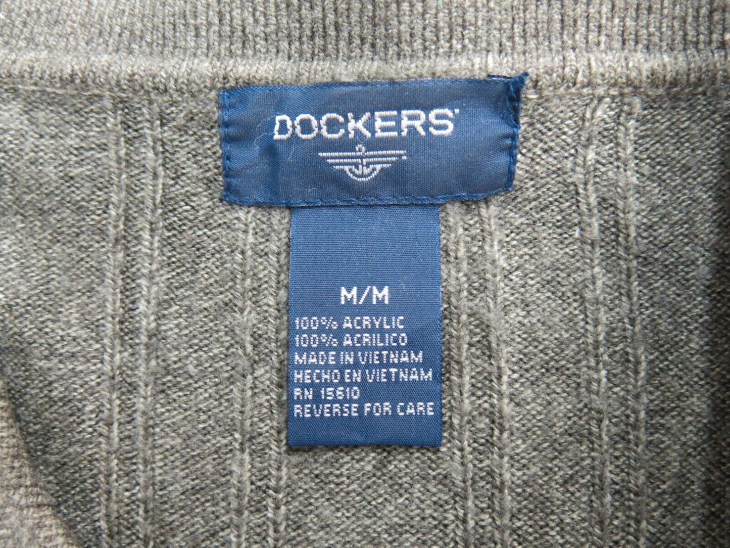 Dockers Womens Pullover Polo Sweater Knitted Long Sleeve Olive Green Size Medium