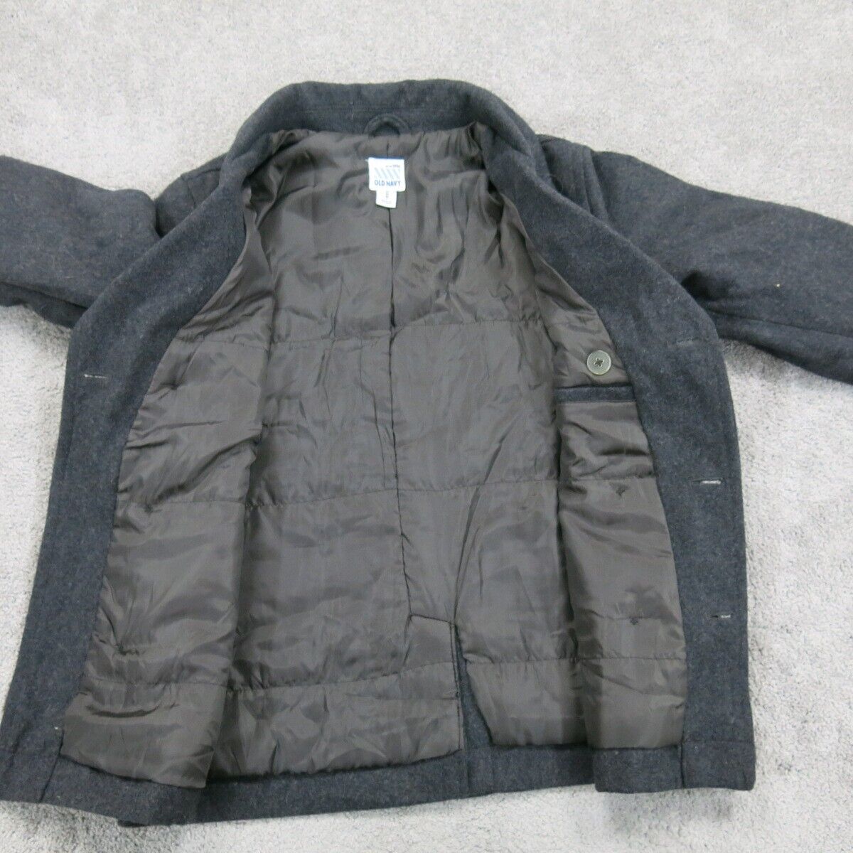 Old Navy Womens Blazer Coat Jacket Double Breasted Long Sleeve Black Size 8