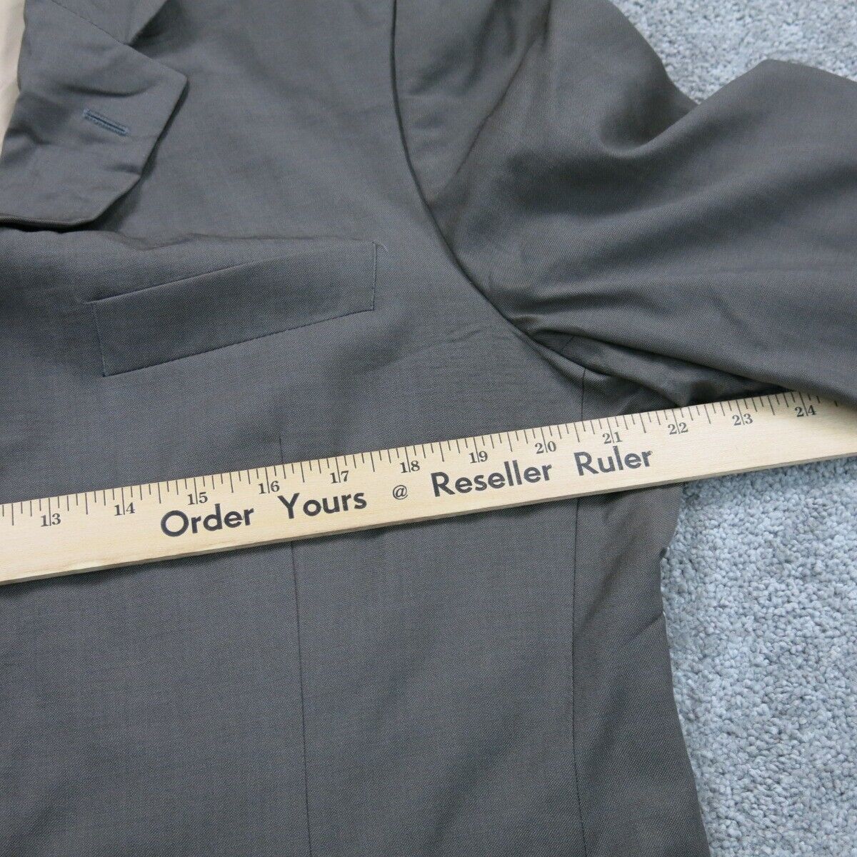 Boss Hugo Boss Mens Blazer Coat Single Breasted 100% Wool Pockets Gray Size 42R