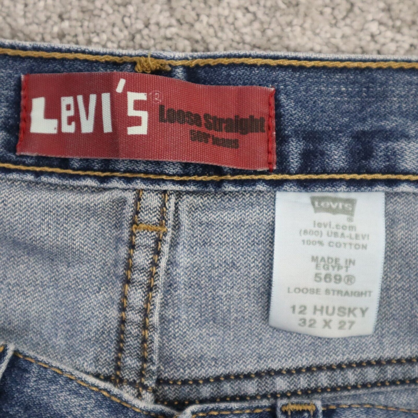 Levi s 569 Jeans Women s Size 12 Blue Stretch Loose Straight Leg Denim Jeans