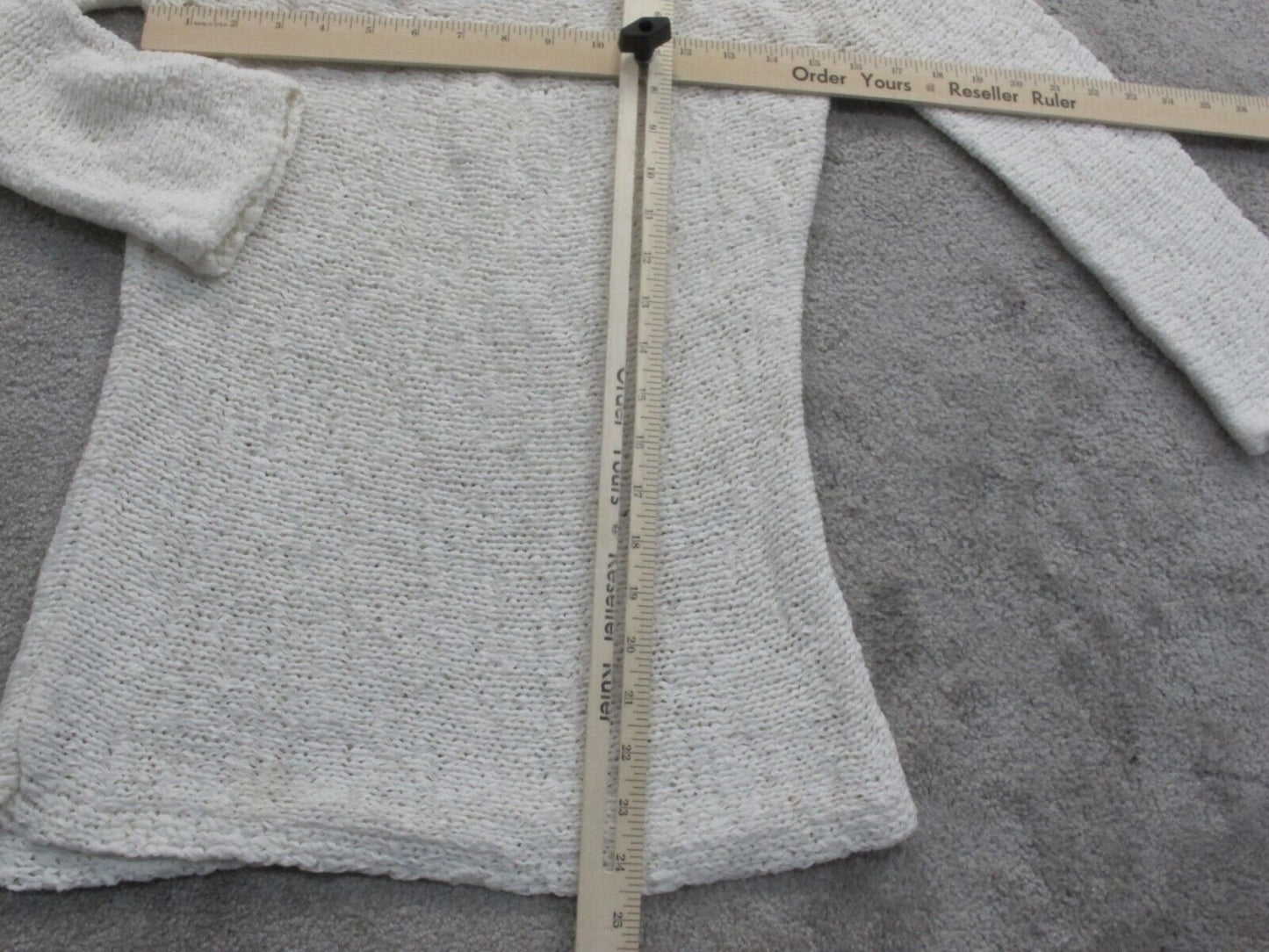 Ann Taylor Women Pullover Sweater Knitted 3/4 Sleeve White Size Petite Medium