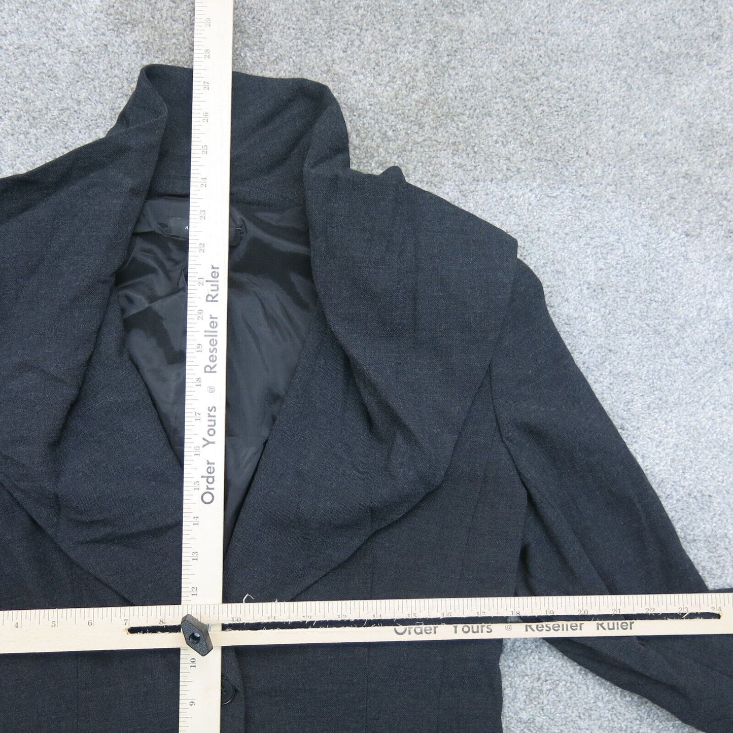 Ann Taylor Womens Blazer Coat Single Breasted Long Sleeves Pockets Black Size 12
