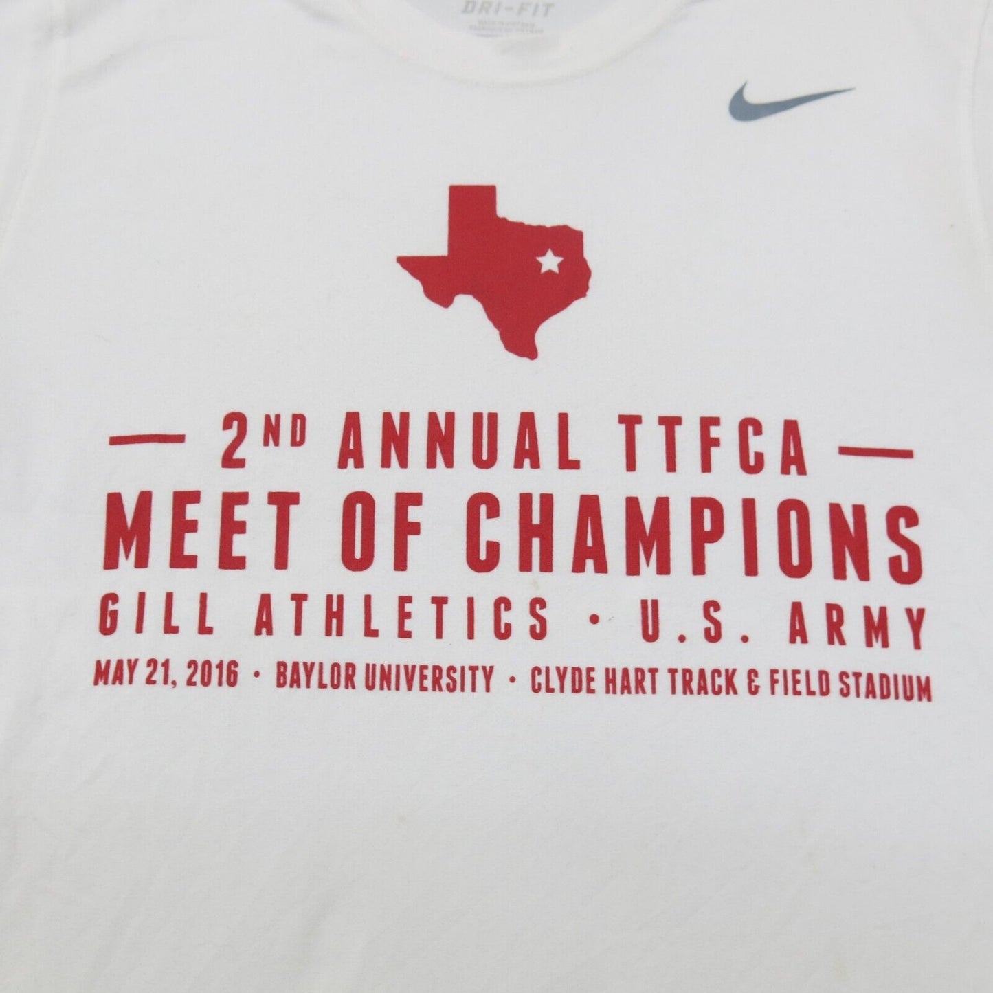 Nike Dri Fit Mens Crew Neck T Shirt 2nd Annual TTFCA Champions White Size Small