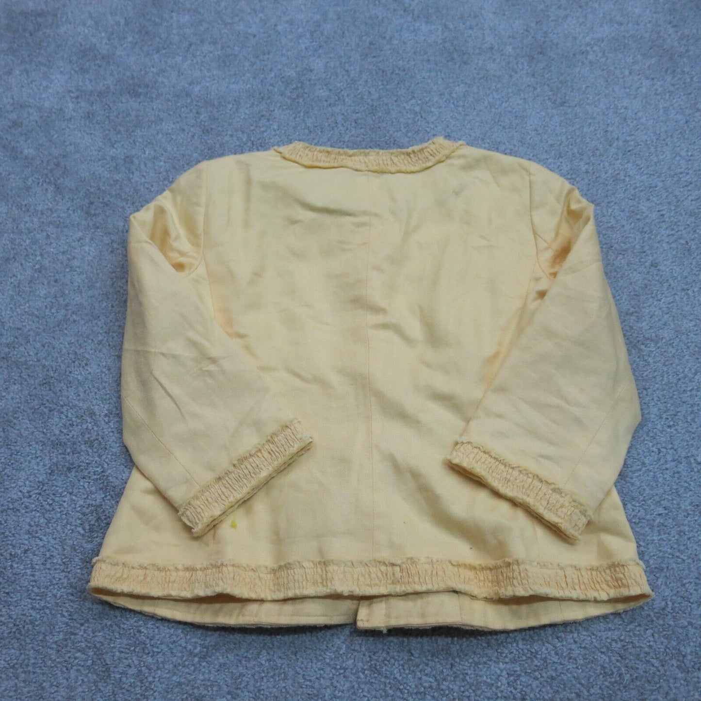 Talbots Womens Blazer Jacket Long Sleeves Open Front Pockets Dark Ivory Size 4P