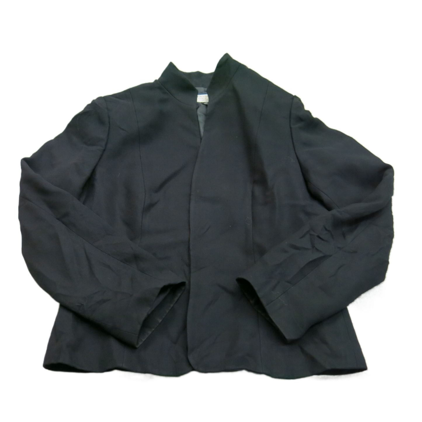 Tahari Womens Blazer Coat Jacket Open Front Long Sleeves Black Size 10 Petite