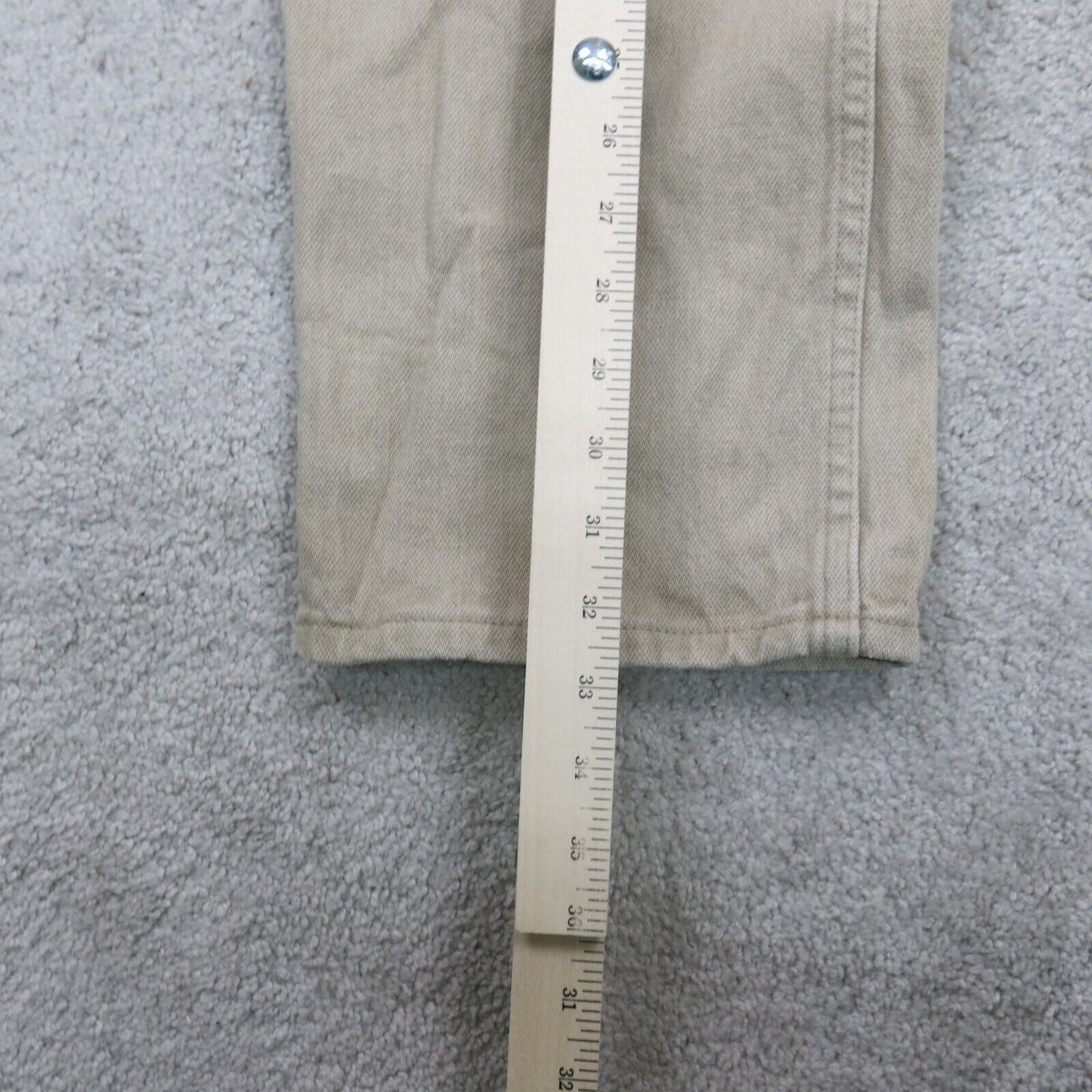 Wrangler Men Jeans Straight Leg High Rise 100% Cotton Stretch Beige Size W40XL34
