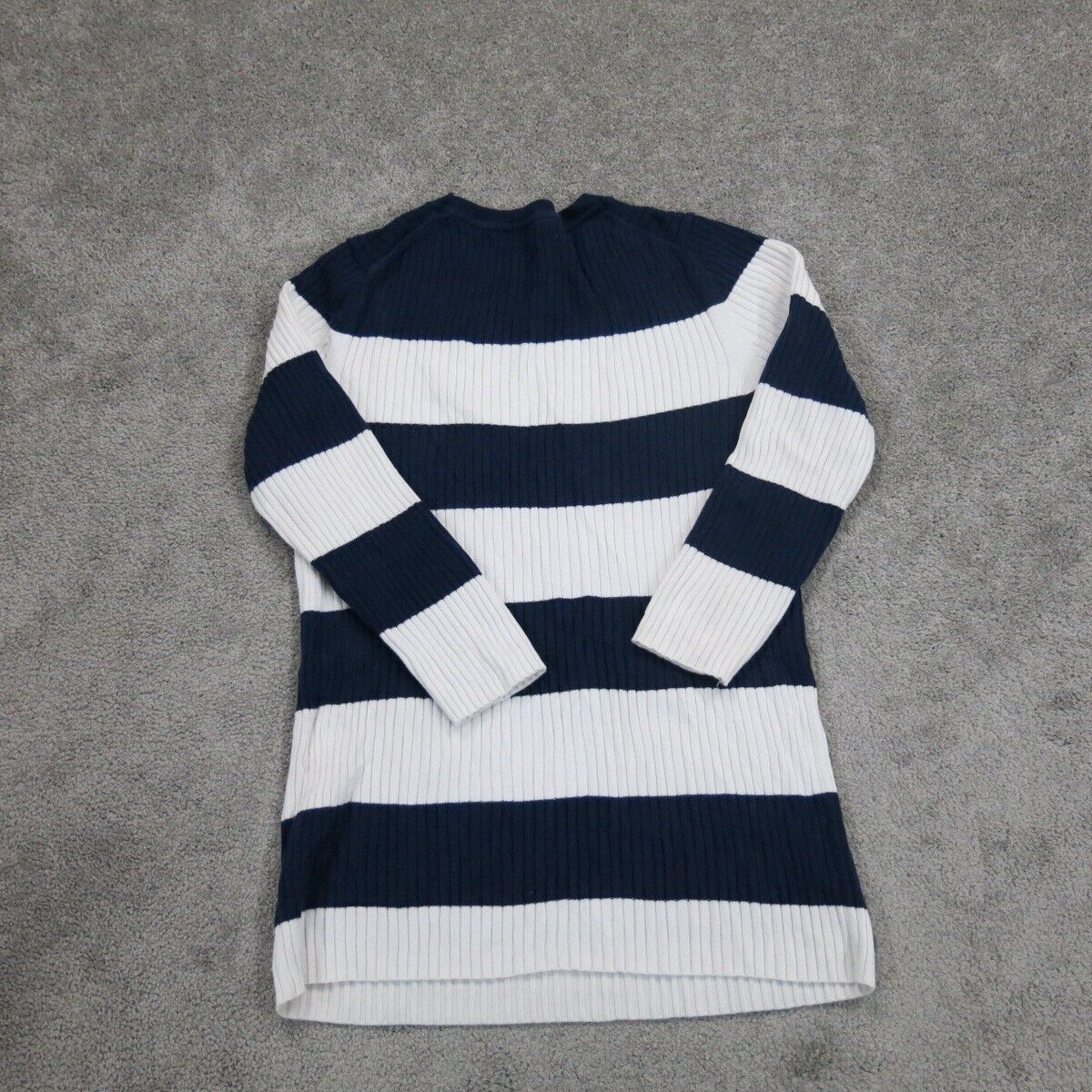 Banana Republic Womens Sweater Knitted Round Neck Long Sleeve Blue White Size S