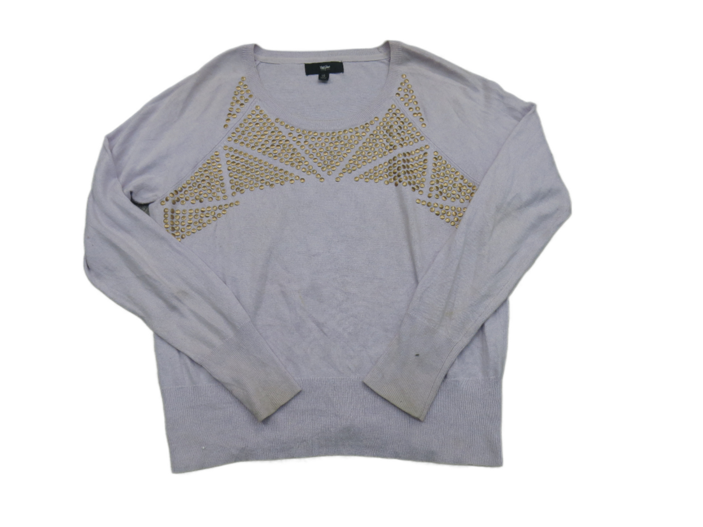 Mossimo Womens Sweater Knitted Round Neck Long Sleeves Light Purple Size L/G