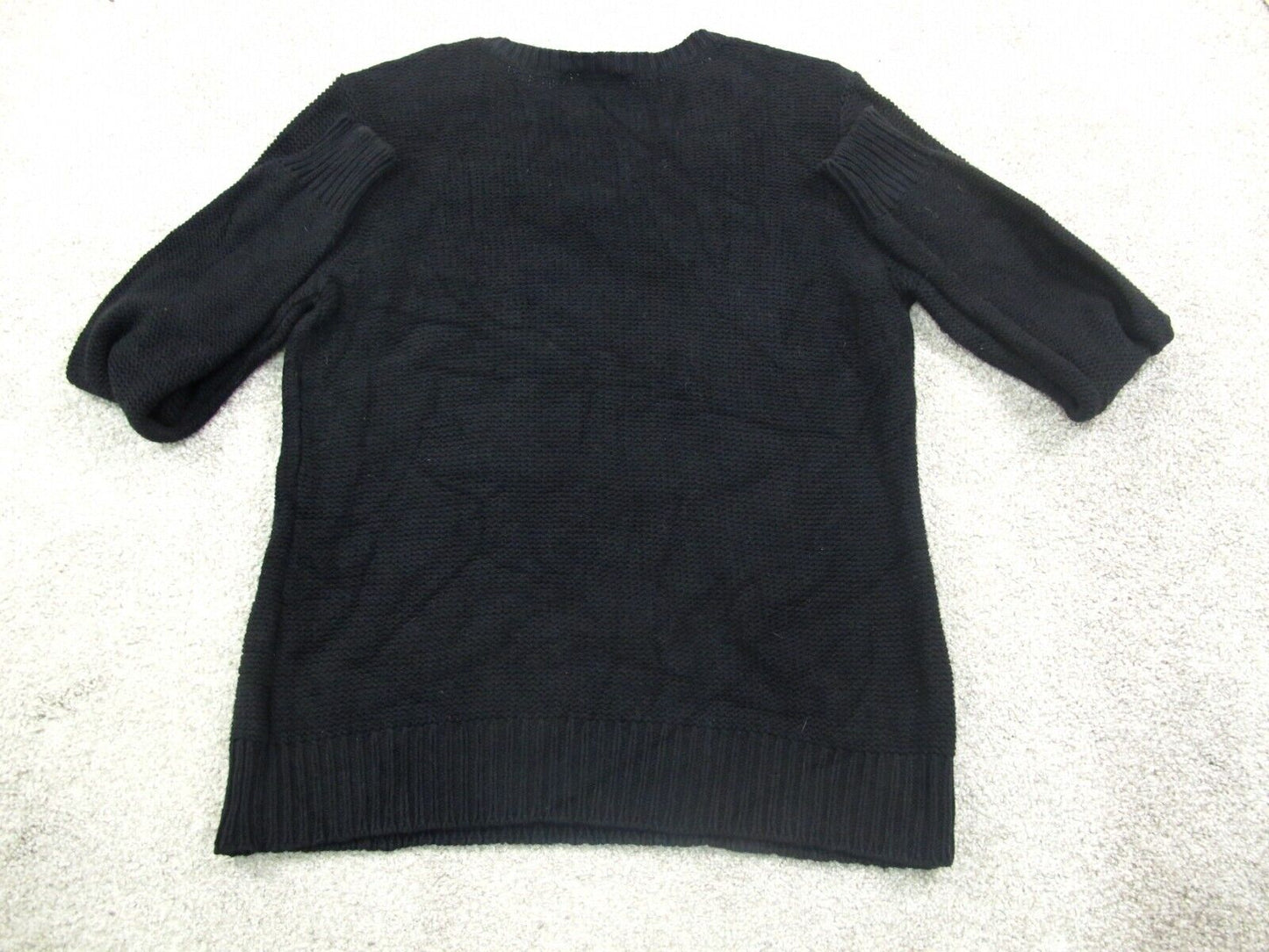 ST. Johns Bay Womens Pullover Sweater Knitted V Neck Long Sleeve Black Size L