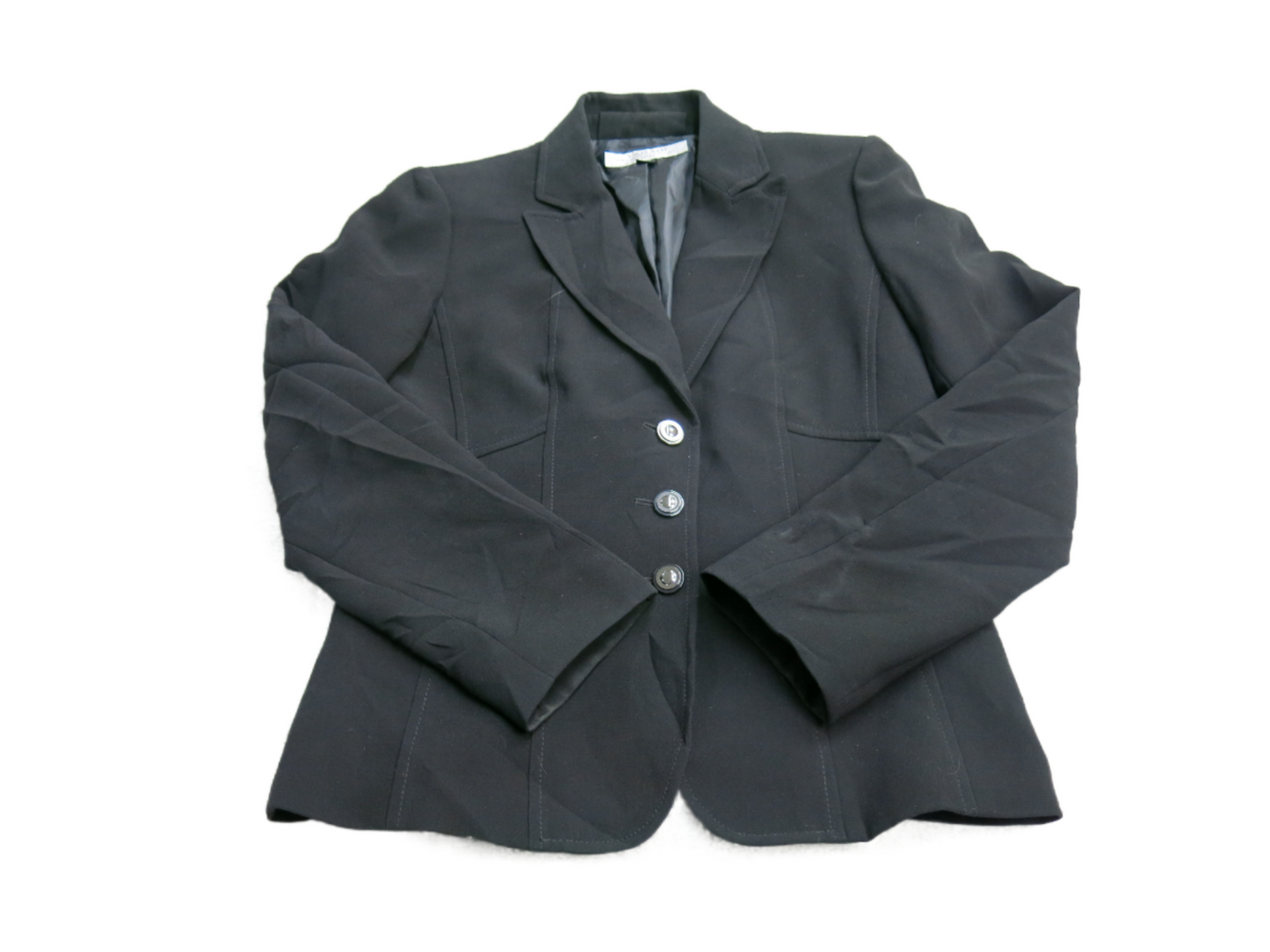 Tahari Arthur Womens Blazer Coat Long Sleeve Single Breasted Black Size 4P
