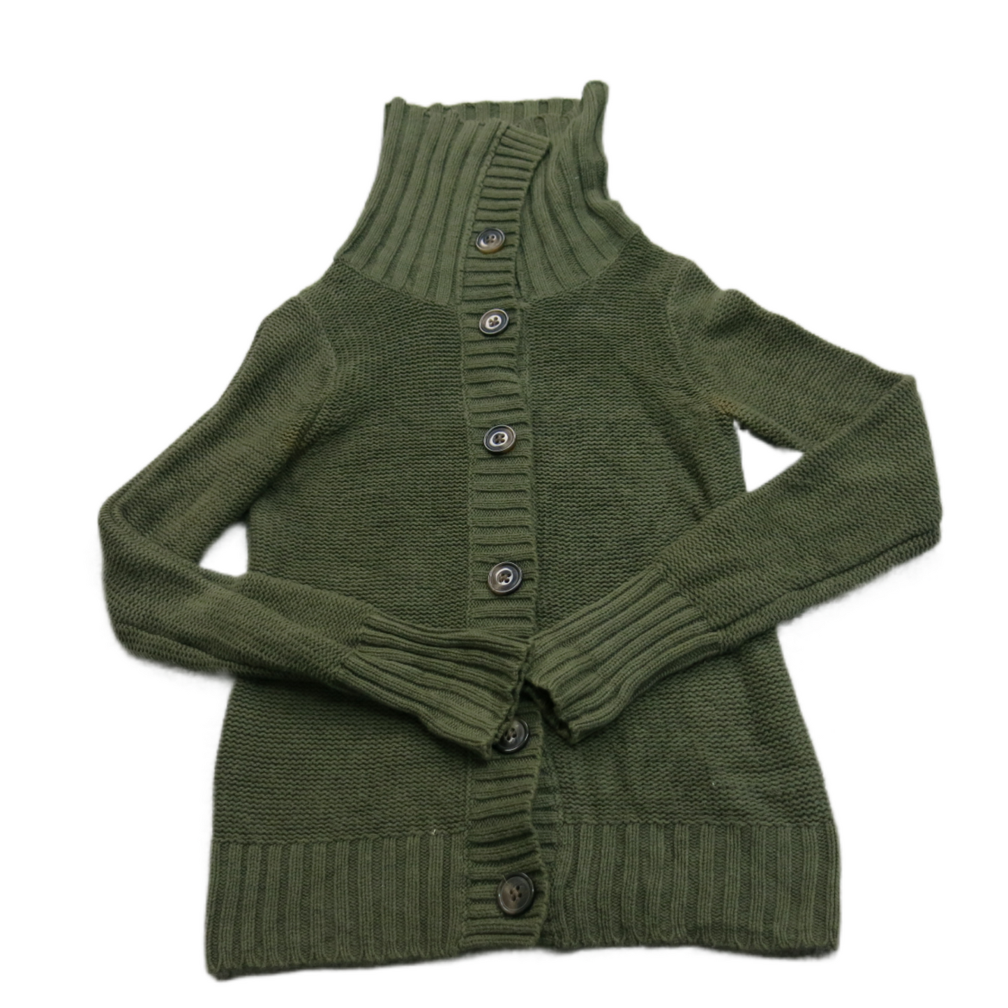 Old Navy Womens Cardigan Sweater Long Sleeves High Neck Olive Green Size X Small