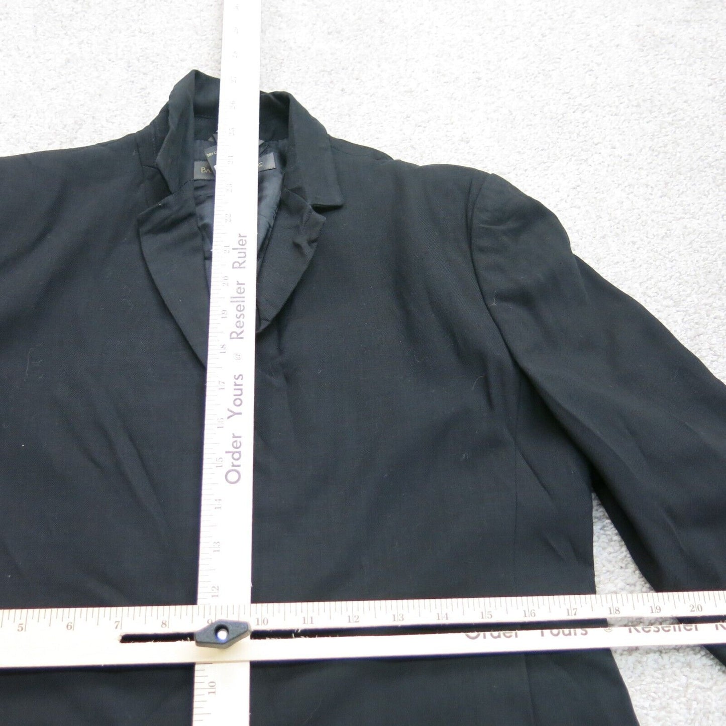 Banana Republic Womens Blazer Coat Long Sleeve Buckle Closure 100% Wool Black 4