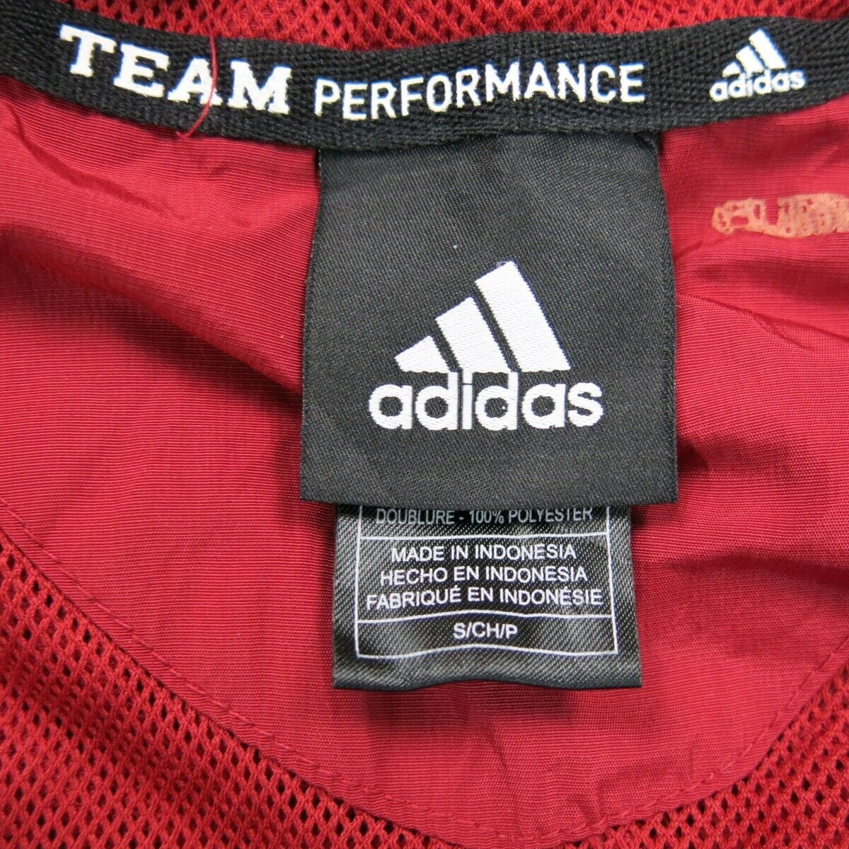 Adidas Mens Activewear Jacket Mock Neck Team Performance Logo Red Size Small