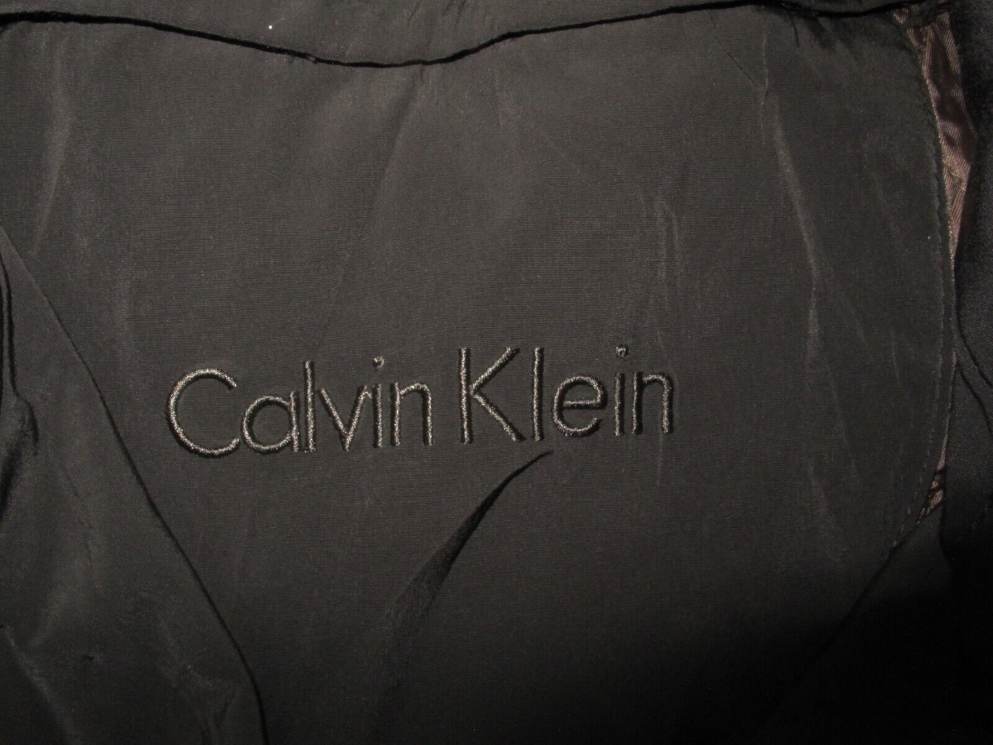 Calvin Klein Mens Over Coat Front Button Long Sleeves Mock Neck Black Size 50L
