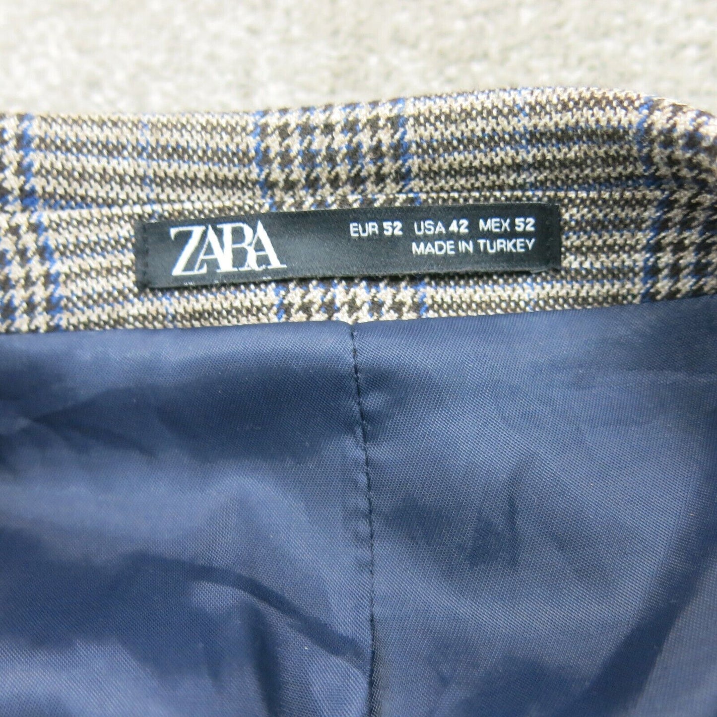 Zara Mens Blazer Coat Single Breasted Long Sleeves Pockets Beige Size US 42