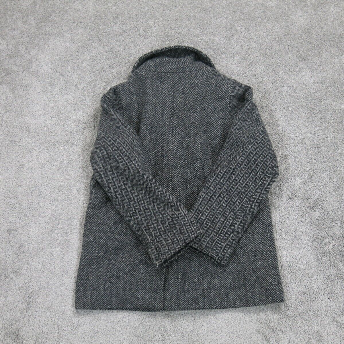 Womens Pea Coat Long Sleeve Double Breasted 2 Hand Pocket Black Size Small