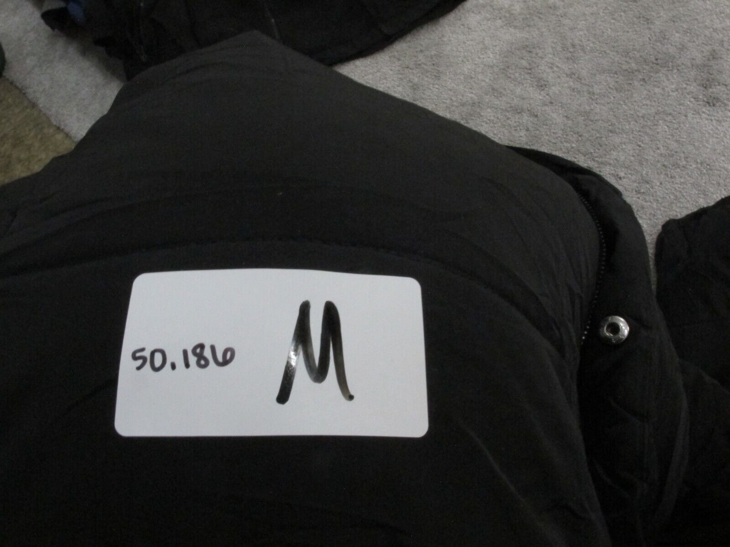 H&M Mens Puffer Jacket Full Zip Up Long Sleeves Mock Neck Black Size Small