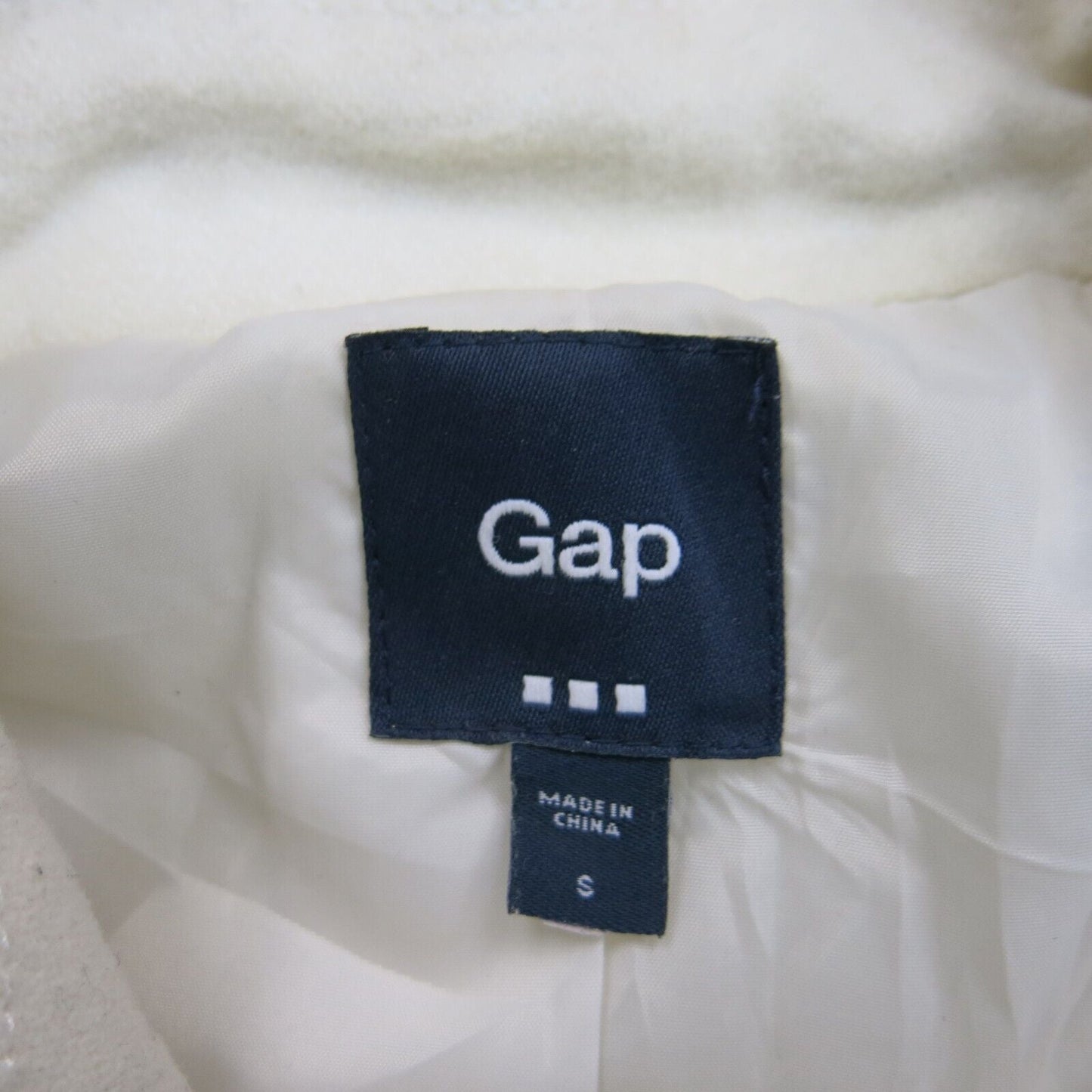 Gap Womens Pea Coat Long Sleeves Double Breasted Pockets Ivory Size Small