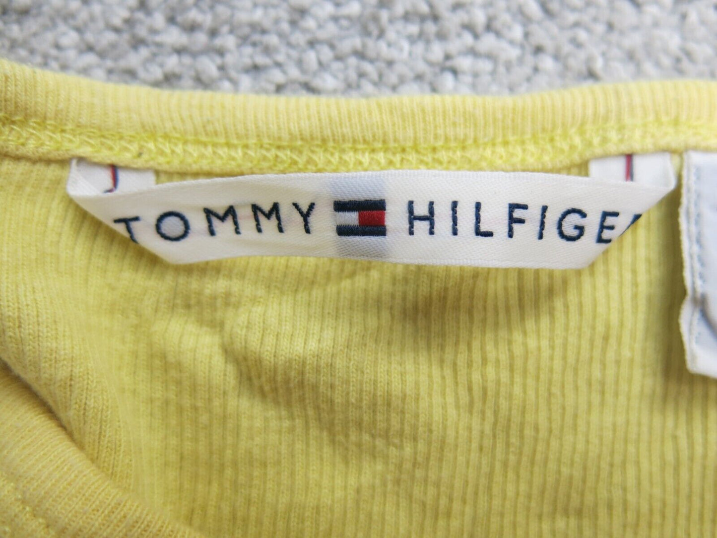 Tommy Hilfiger Womens Striped Sweatshirt Top Crew Neck White Yellow Size X Large