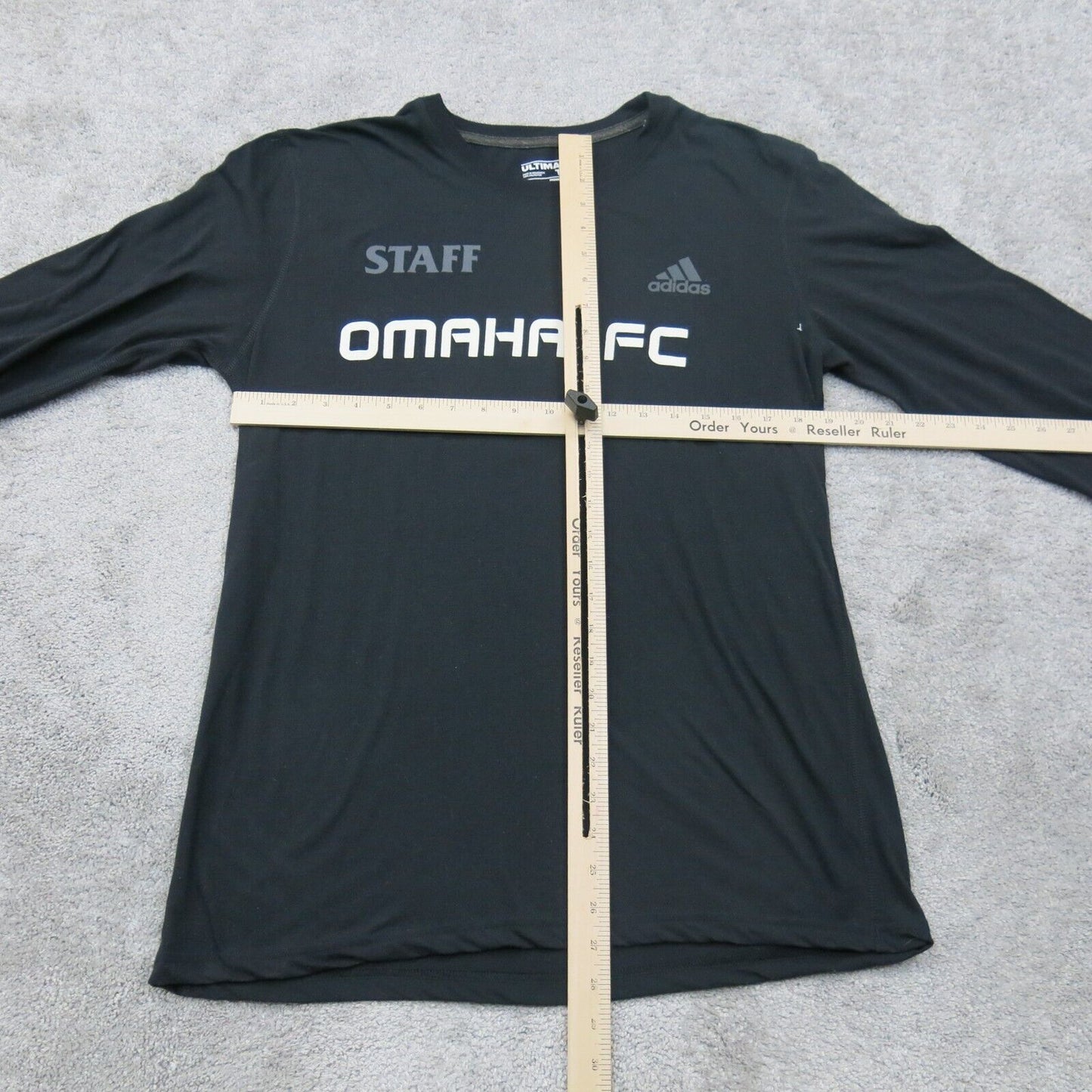 Adidas Mens Crew Neck T Shirt Ultimate Tee Long Sleeves Graphic Tee Black Size L