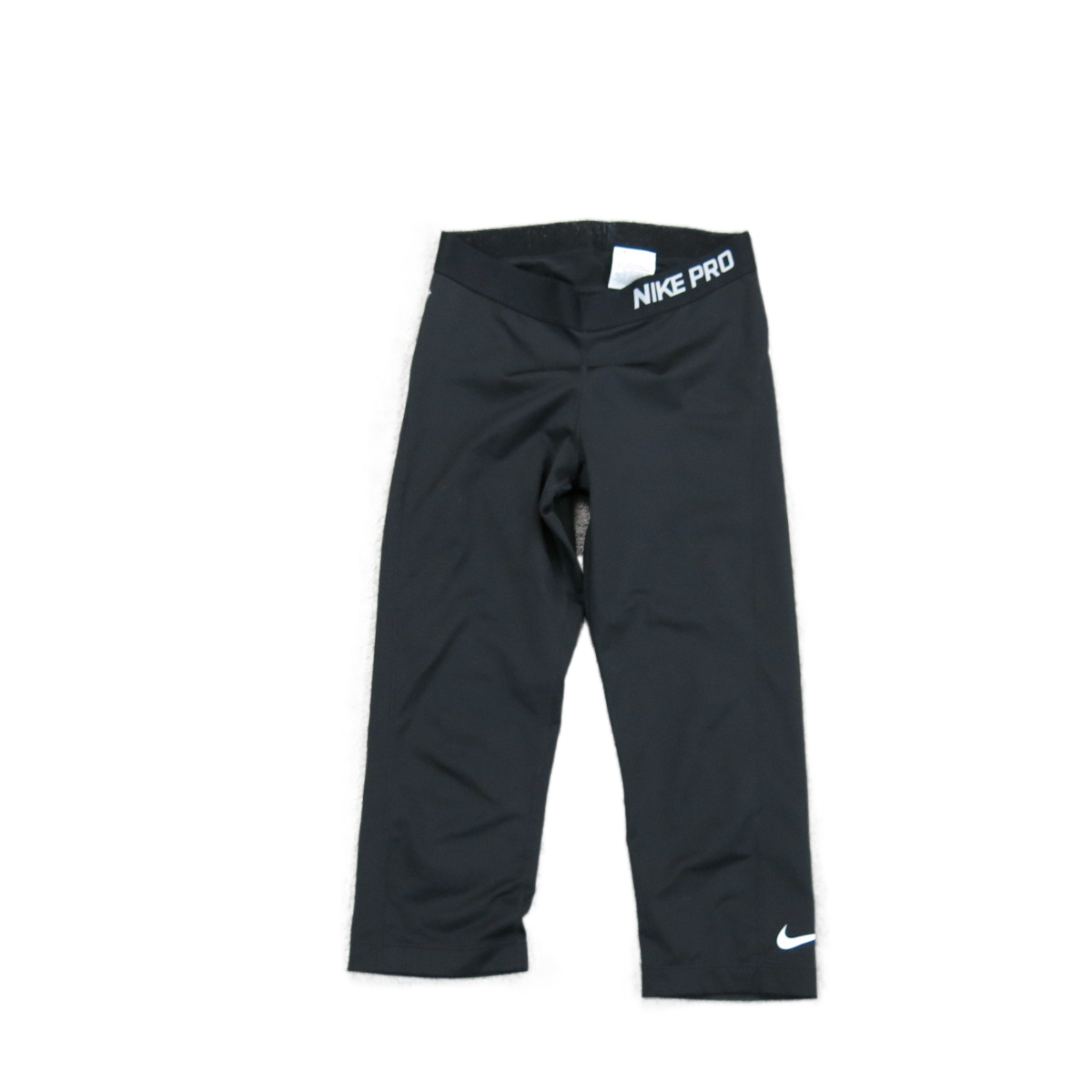 Nike Pro Womens Capri Pants High Elastic Waist Mid Rise Black Size Small