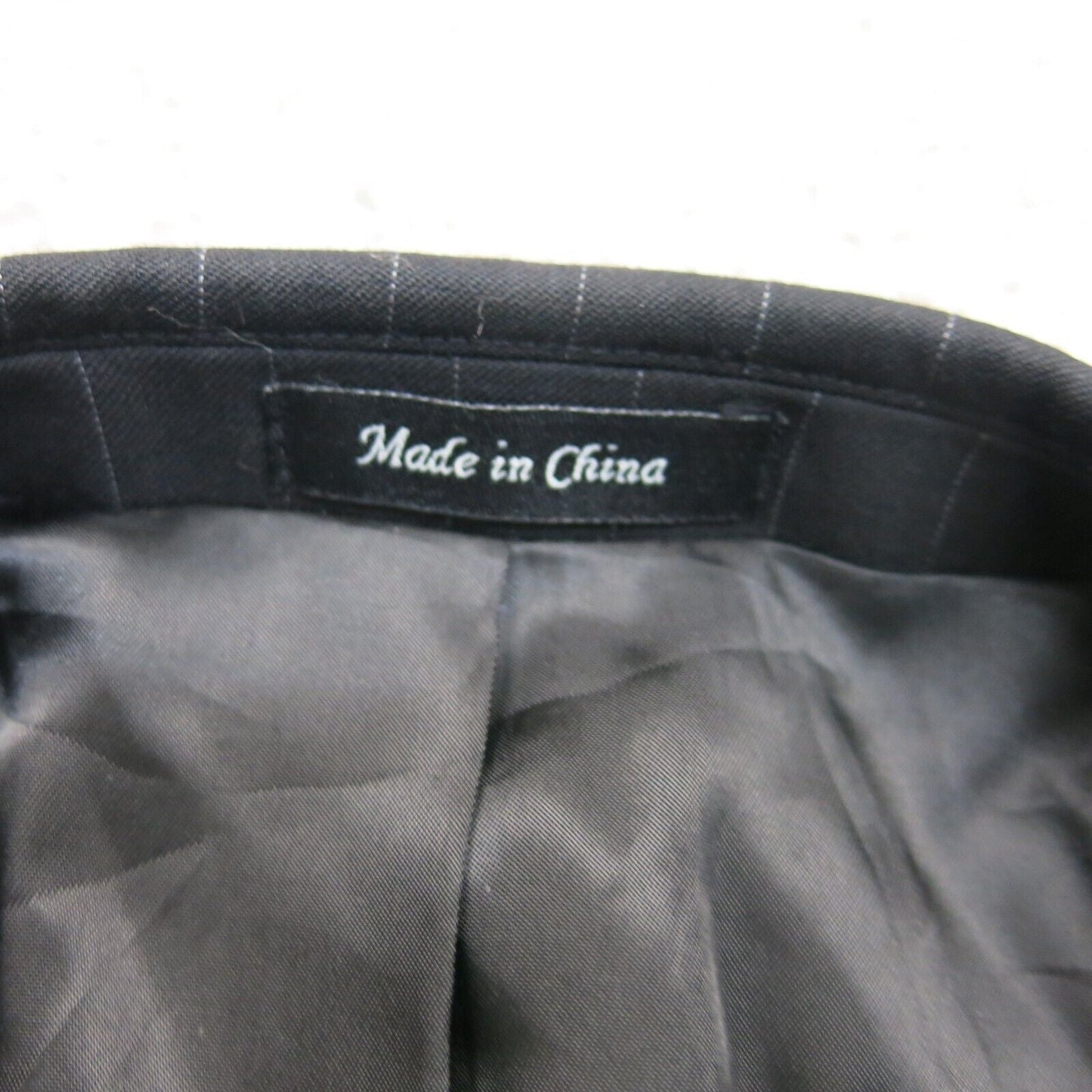 Chaps Mens Blazer Coat Single Breasted Striped 100% Wool Black Size 42 Regular