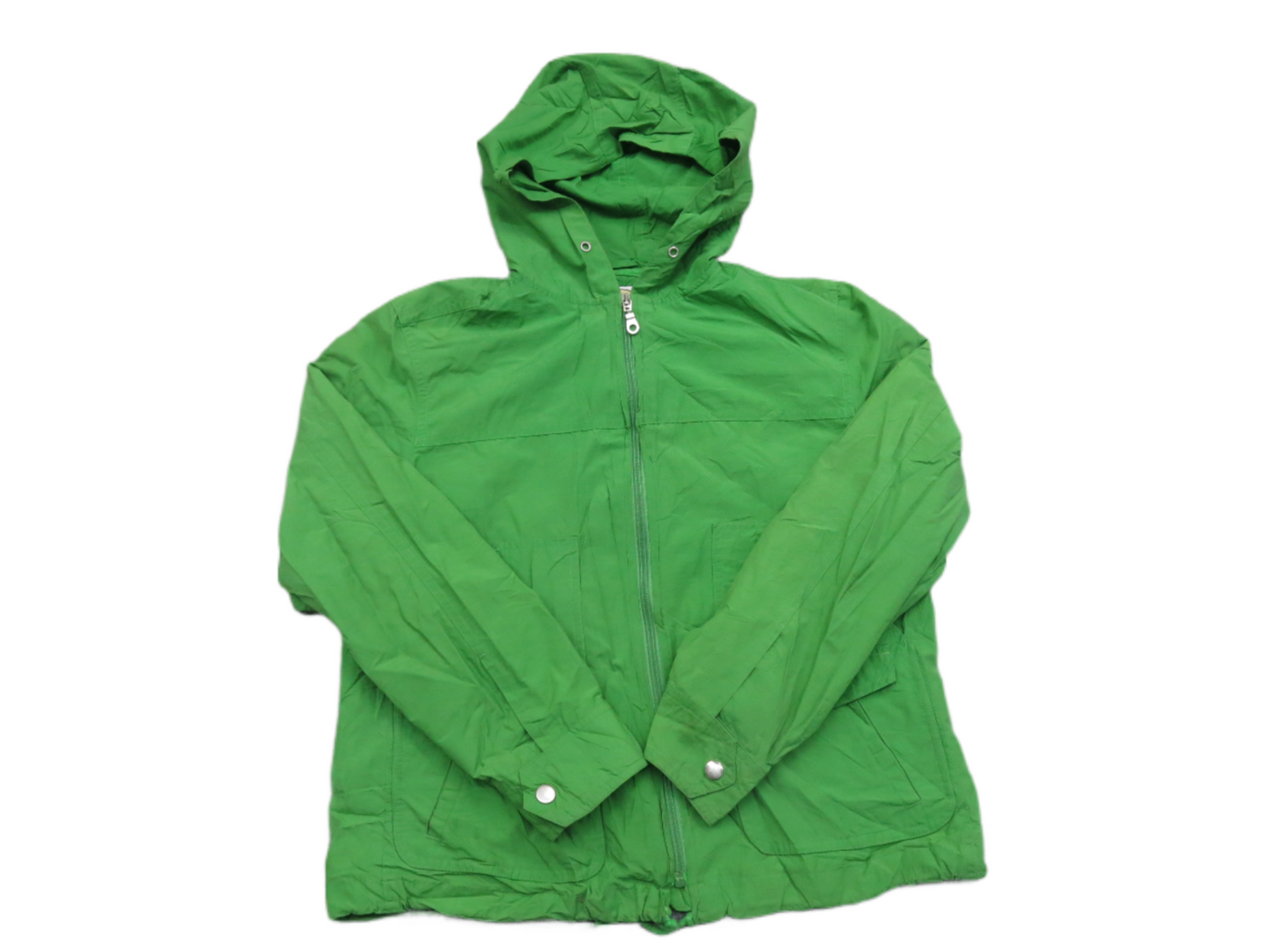 Talbots Womens Windbreaker Hooded Jacket Full Zip Long Sleeve Green Size Medium