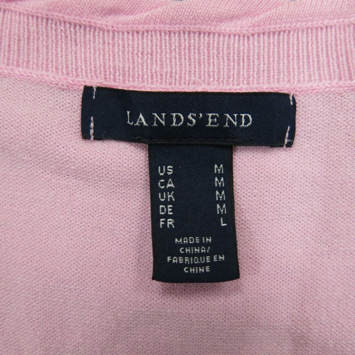 Lands End Womens Crew Neck Sweatshirt Top Long Sleeves Ruhl Realtors Pink SZ M