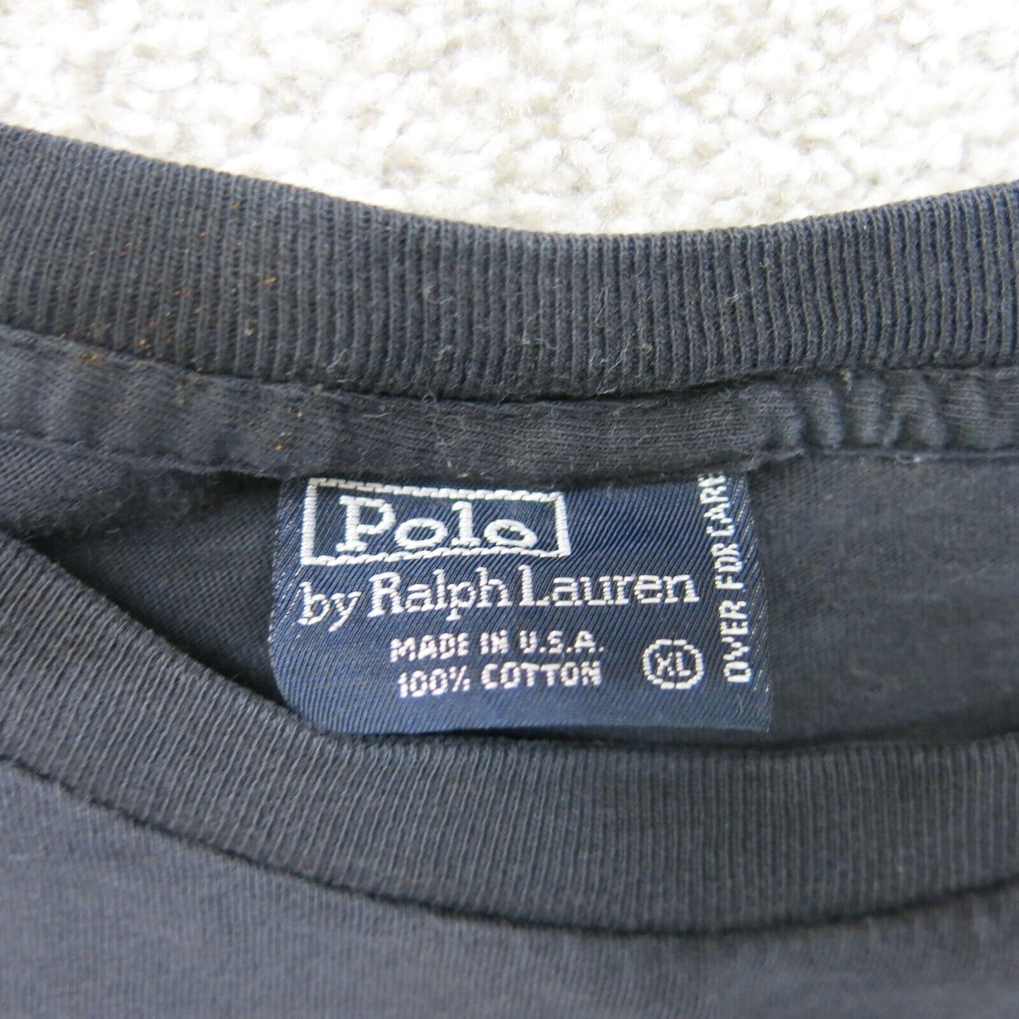 Polo Ralph Lauren Mens Crew Neck T Shirt Short Sleeves 100% Cotton Black Size XL