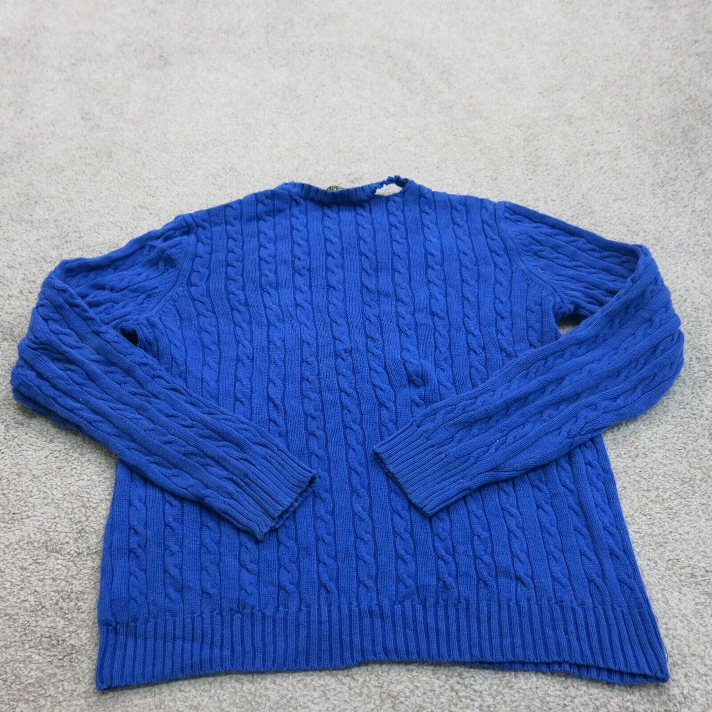 Ralph Lauren Womens Pullover Sweater 100% Cotton Long Sleeve Blue Size Medium